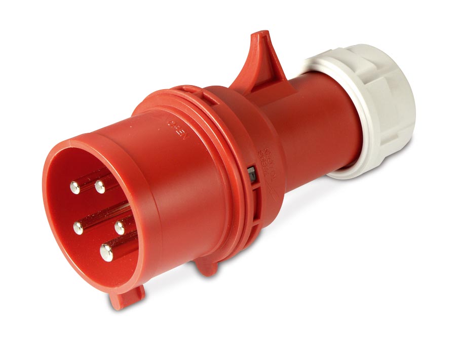 PCE CEE-Stecker Shark, 32 A, 5-polig, 400 V, IP44 PCE CEE-Stecker Shark, 32 A, 5-polig, 400 V, IP44