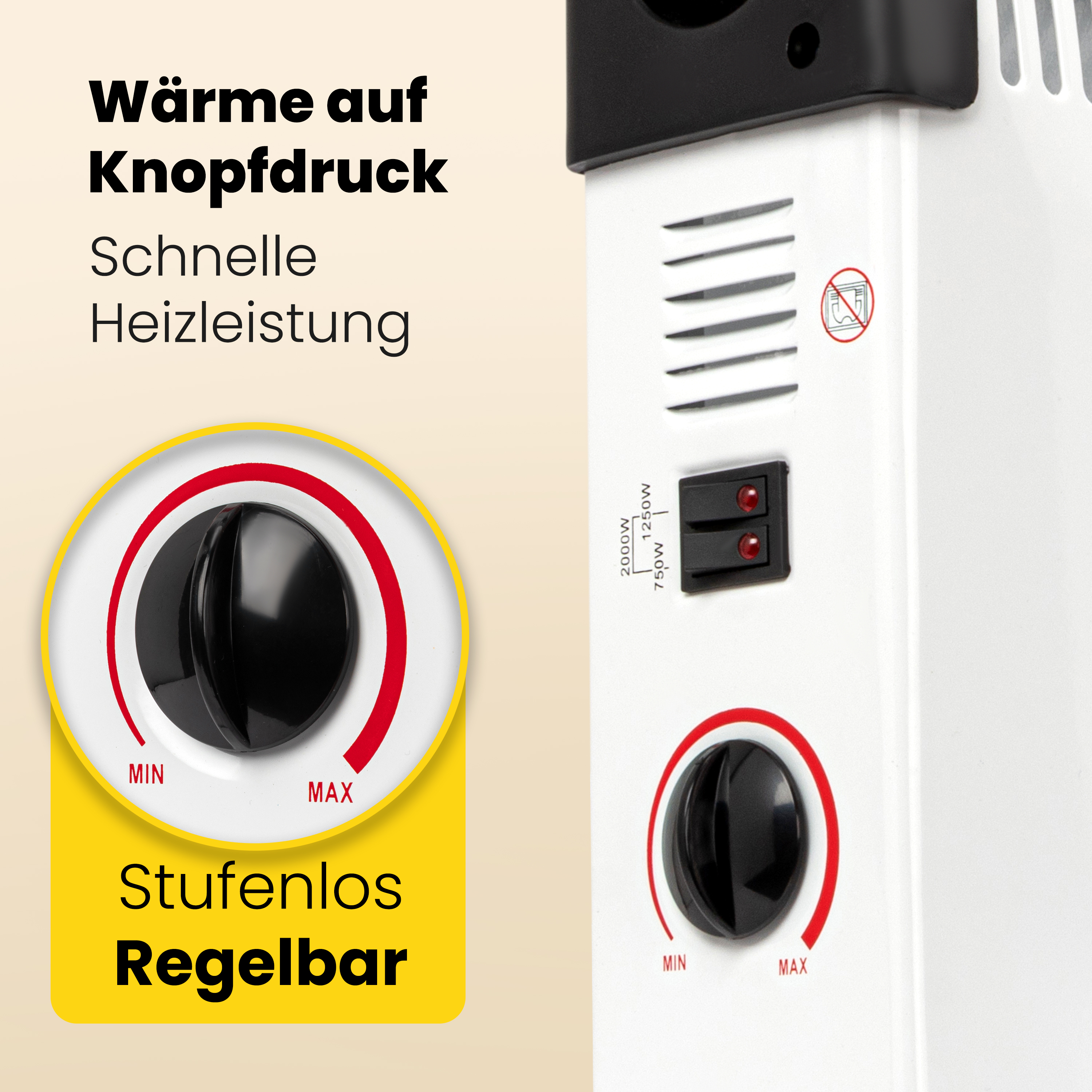 CLATRONIC Konvektor-Heizung KH 3077 N, 3 Heizstufen, weiß, max. 2000 Watt CLATRONIC Konvektor-Heizung KH 3077 N, 3 Heizstufen, weiß, max. 2000 Watt