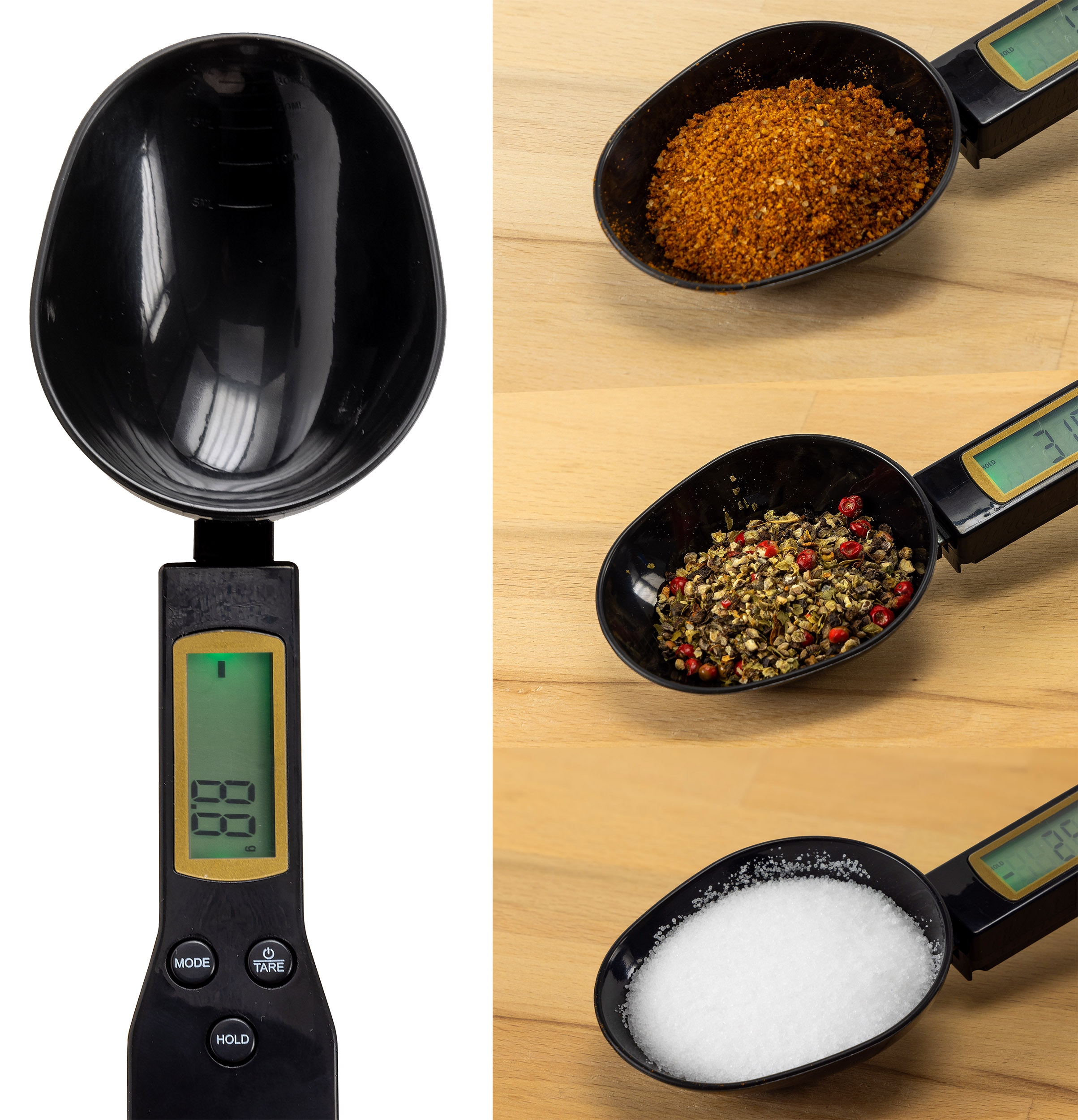 CHILITEC Digitale Löffelwaage CT LW-500, 1...500 g, 0,1 g genau, schwarz CHILITEC Digitale Löffelwaage CT LW-500, 1...500 g, 0,1 g genau, schwarz