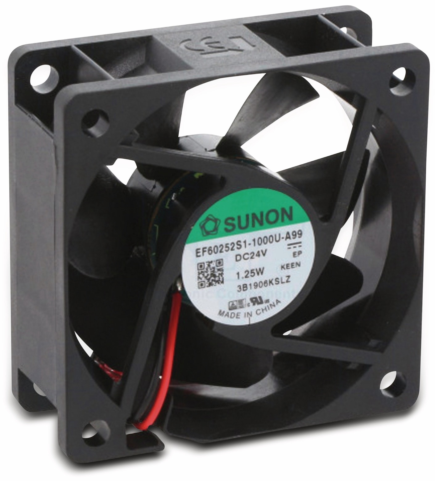 SUNON Axiallüfter, EF60252S1-1000U-A99, 60x60x25 mm, 24 V/DC SUNON Axiallüfter, EF60252S1-1000U-A99, 60x60x25 mm, 24 V/DC