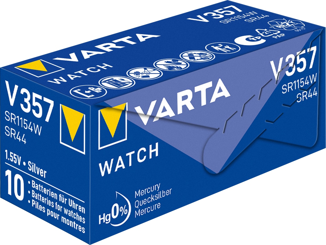 VARTA Knopfzelle Silver Oxide, 357 SR44, 1.55V, 10 Stück VARTA Knopfzelle Silver Oxide, 357 SR44, 1.55V, 10 Stück