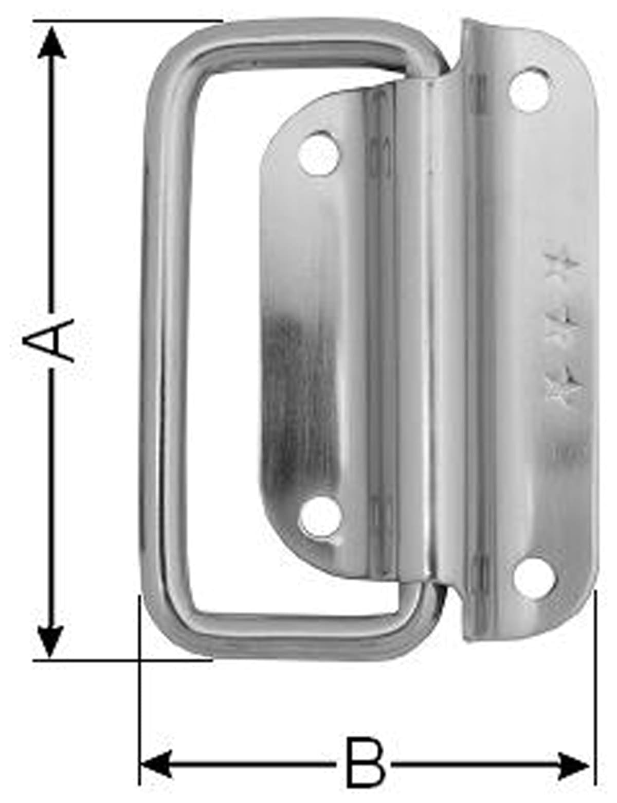 Tragegriff, 78x55 mm, Edelstahl, 2 Stück Tragegriff, 78x55 mm, Edelstahl, 2 Stück