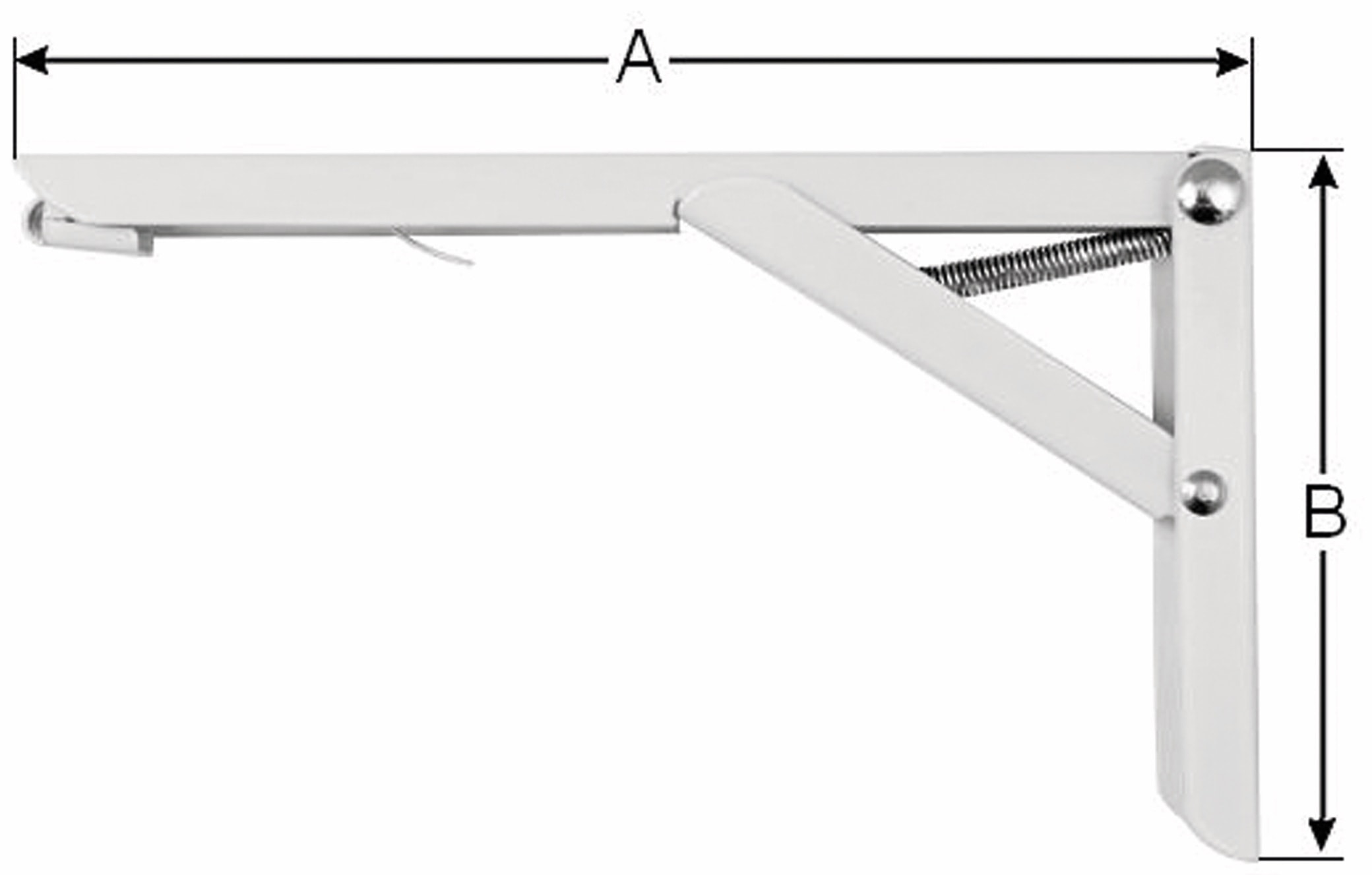 Regalwinkel-Set, klappbar, 245 mm, weiß, 2 Stück Regalwinkel-Set, klappbar, 245 mm, weiß, 2 Stück