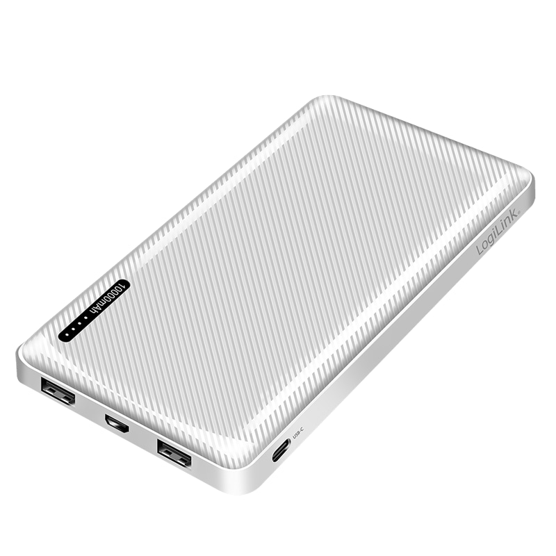 LOGILINK POWERBANK PA0316, 10.000 mAh, weiß, 2-fach USB-A Ausgang LOGILINK POWERBANK PA0316, 10.000mAh, 2-fach USB-A Ausgang