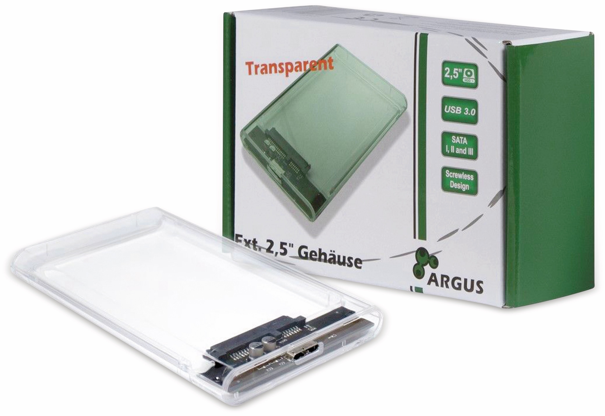 ARGUS HDD-Case INTER-TECH GD-25000, USB 3.0, 6,35 cm (2,5"), transparent ARGUS HDD-Case INTER-TECH GD-25000, USB 3.0, 6,35 cm (2,5"), transparent