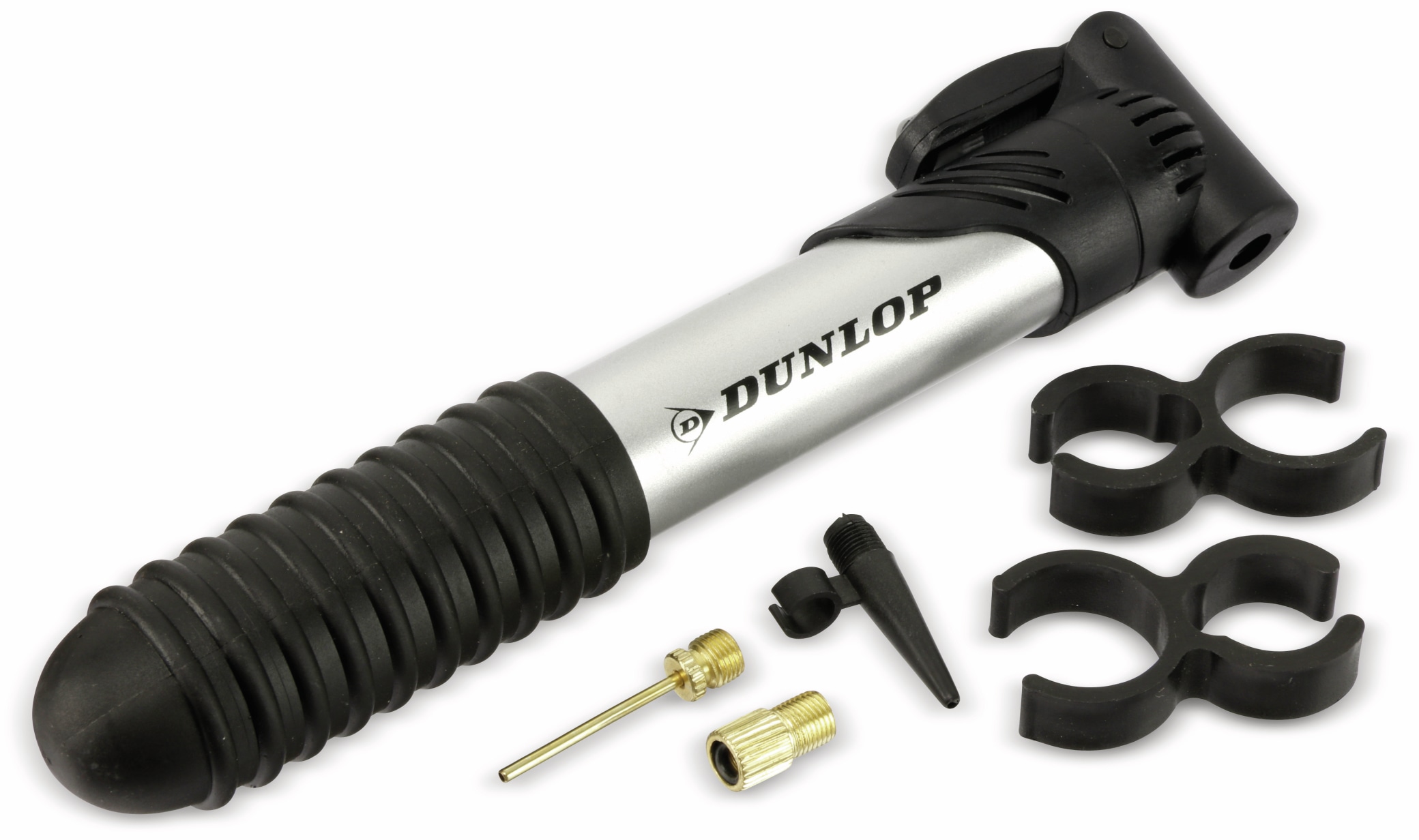 DUNLOP Mini Fahrrad und Ball Luftpumpe mit 3 Adaptern DUNLOP Mini Fahrrad und Ball Luftpumpe mit 3 Adaptern