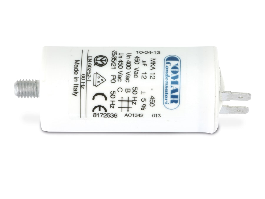 COMAR Motorkondensator FS (Flachstecker), 1µF, 450V, 6,3mm COMAR Motorkondensator, 1µF, 450V, 6,3mm