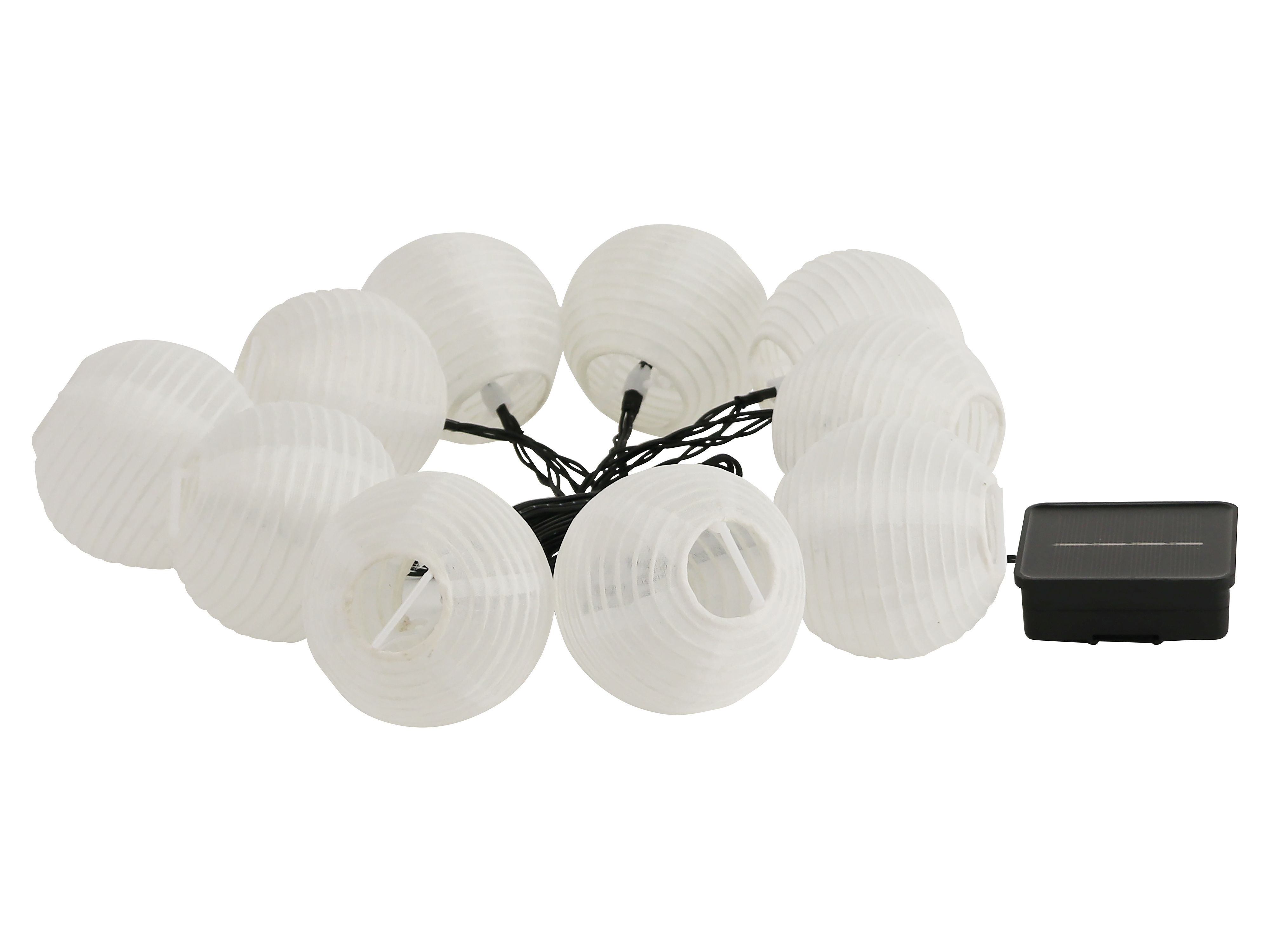 LED-Solarlichterkette, 10 Laternen, weiß LED-Solarlichterkette, 10 Laternen, weiß