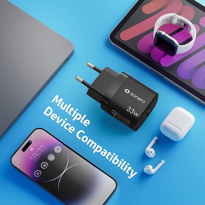 SONERO USB-C GaN Ladegerät X-PS110, 1 Port, 33W, schwarz SONERO USB-C GaN Ladegerät X-PS110, 1 Port, 33W, schwarz