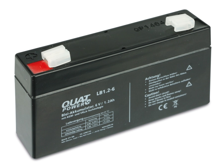 QUATPOWER Blei-Akkumulator LB1.2-6, 6 V-/1,2 Ah QUATPOWER Blei-Akkumulator LB1.2-6, 6 V-/1,2 Ah