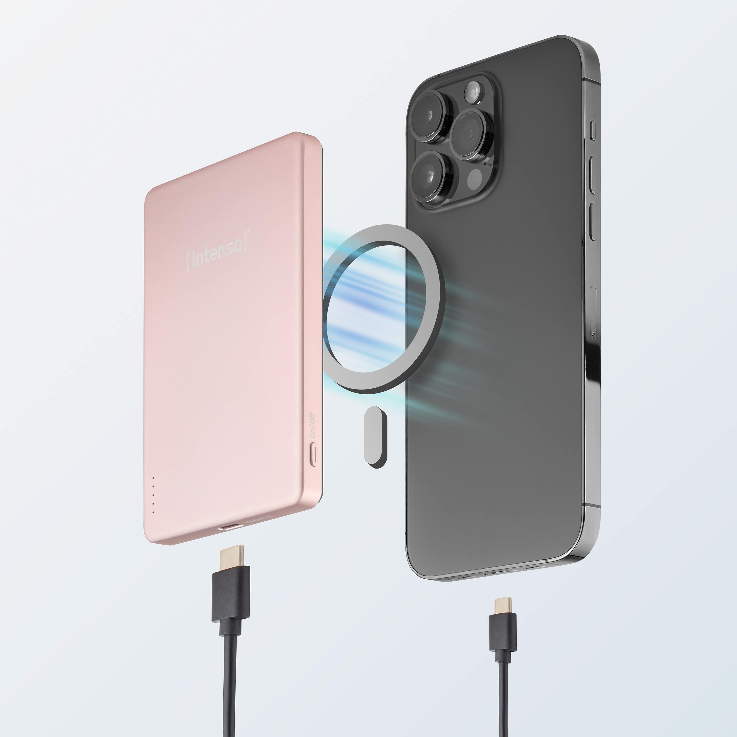 INTENSO Powerbank Magnetic Wireless, MW 5000, 5000 mAh, rose INTENSO Powerbank Magnetic Wireless, MW 5000, 5000 mAh, rose