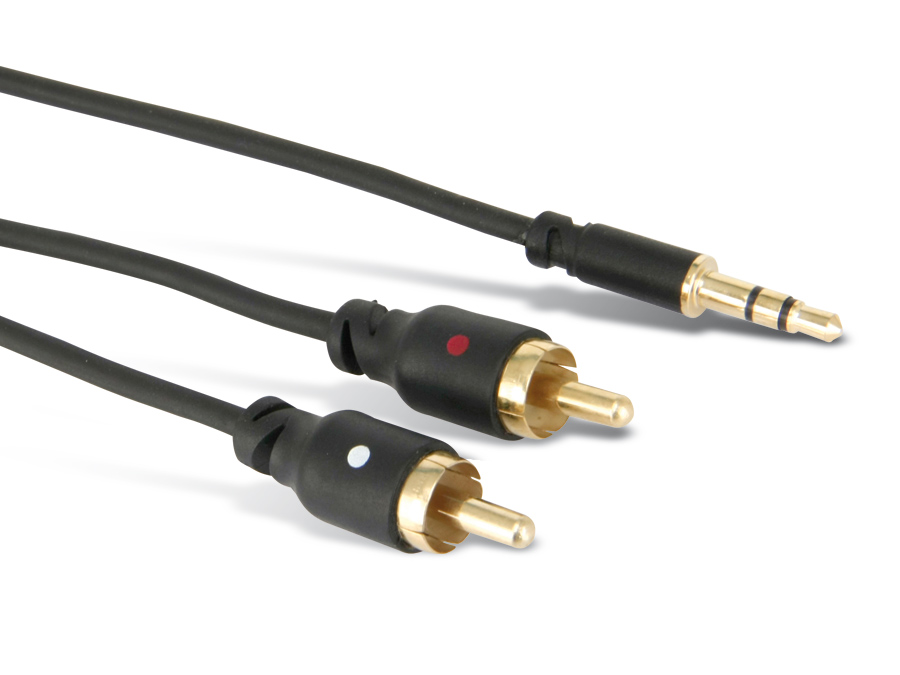 S-IMPULS Audio-Adapterkabel, Klinke/Cinch, 1,5 m, schwarz S-IMPULS Audio-Adapterkabel, Klinke/Cinch, 1,5 m, schwarz