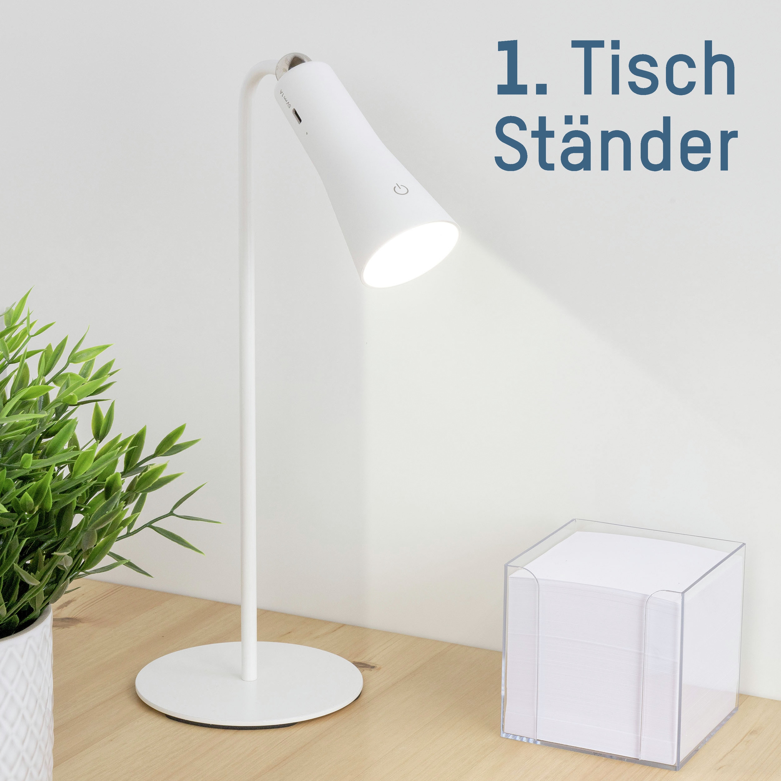 ANSMANN LED-Tischleuchte 3in1, klemmbar, wiederaufladbar, weiß ANSMANN LED-Tischleuchte 3in1, klemmbar, wiederaufladbar, weiß