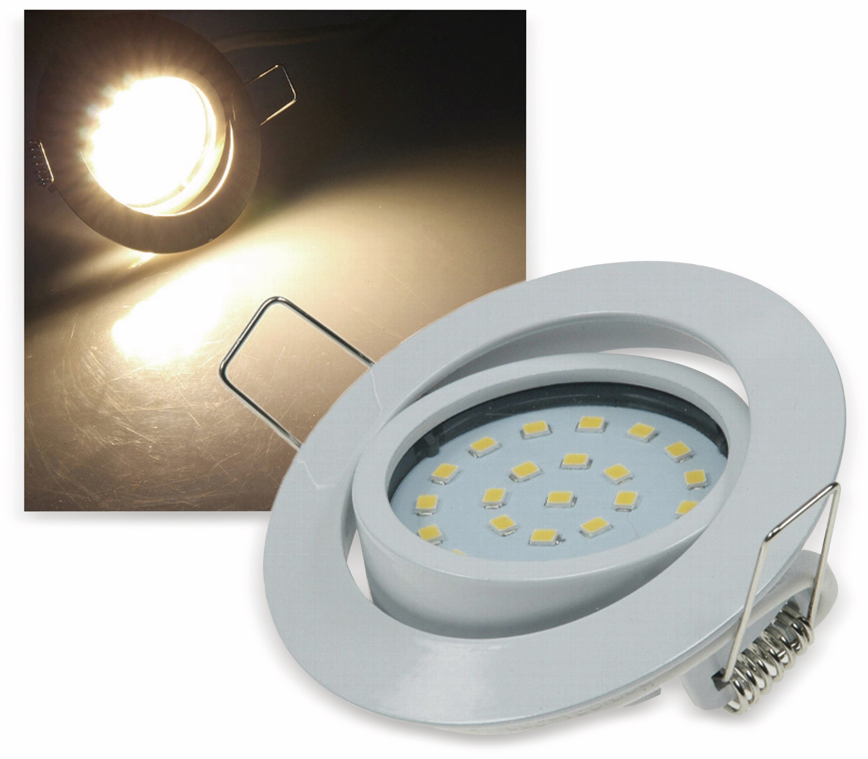 CHILITEC LED-Einbauleuchte "Flat-26" EEK F, 4 W, 330 lm, 2700 K, weiß CHILITEC LED-Einbauleuchte "Flat-26" EEK F, 4 W, 330 lm, 2700 K, weiß