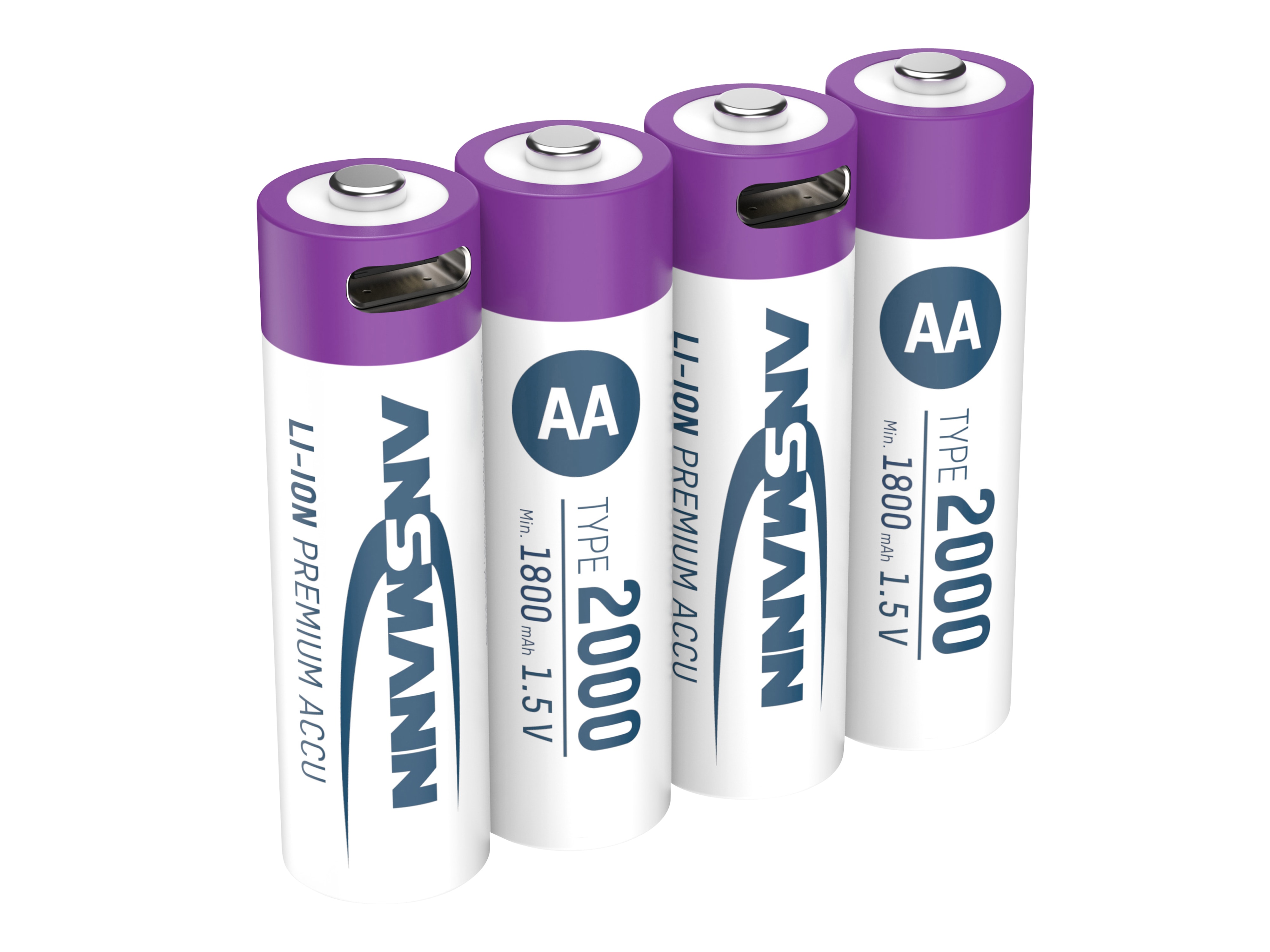 ANSMANN Li-Ion Mignon-Akku, AA, Typ 2000 (min. 1800mAh), 4 Stück ANSMANN Li-Ion Mignon-Akku, AA, Typ 2000 (min. 1800mAh), 4 Stück