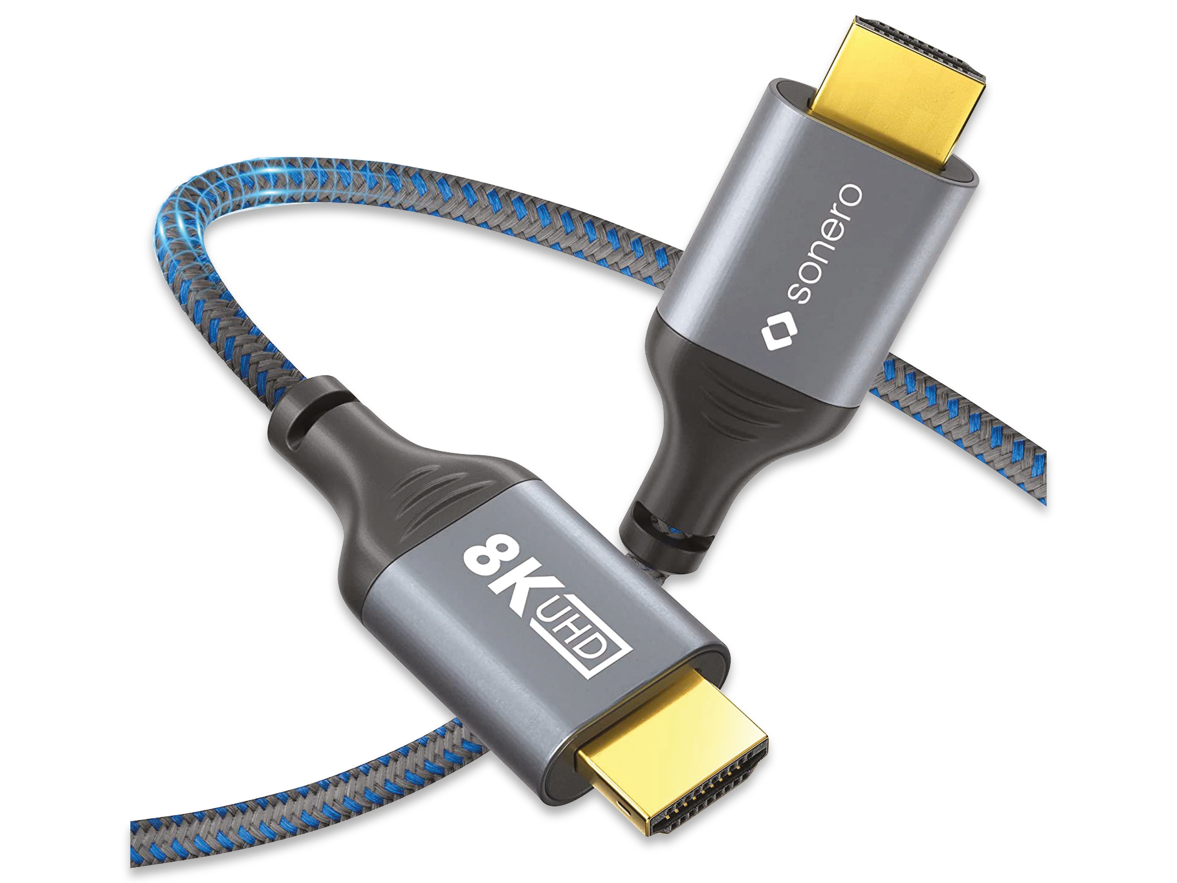 SONERO HDMI-Kabel, 8K60, grau/blau, 2 m SONERO HDMI-Kabel, 8K60, grau/blau, 2 m