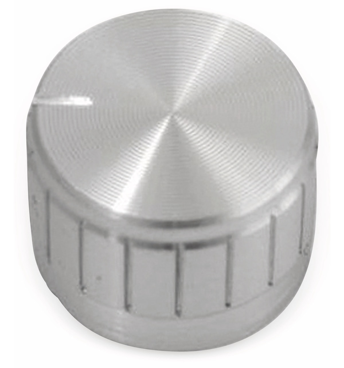 Aluminium-Drehknopf mit Zeigernase, 23x17 mm, silber Aluminium-Drehknopf mit Zeigernase, 23x17 mm, silber