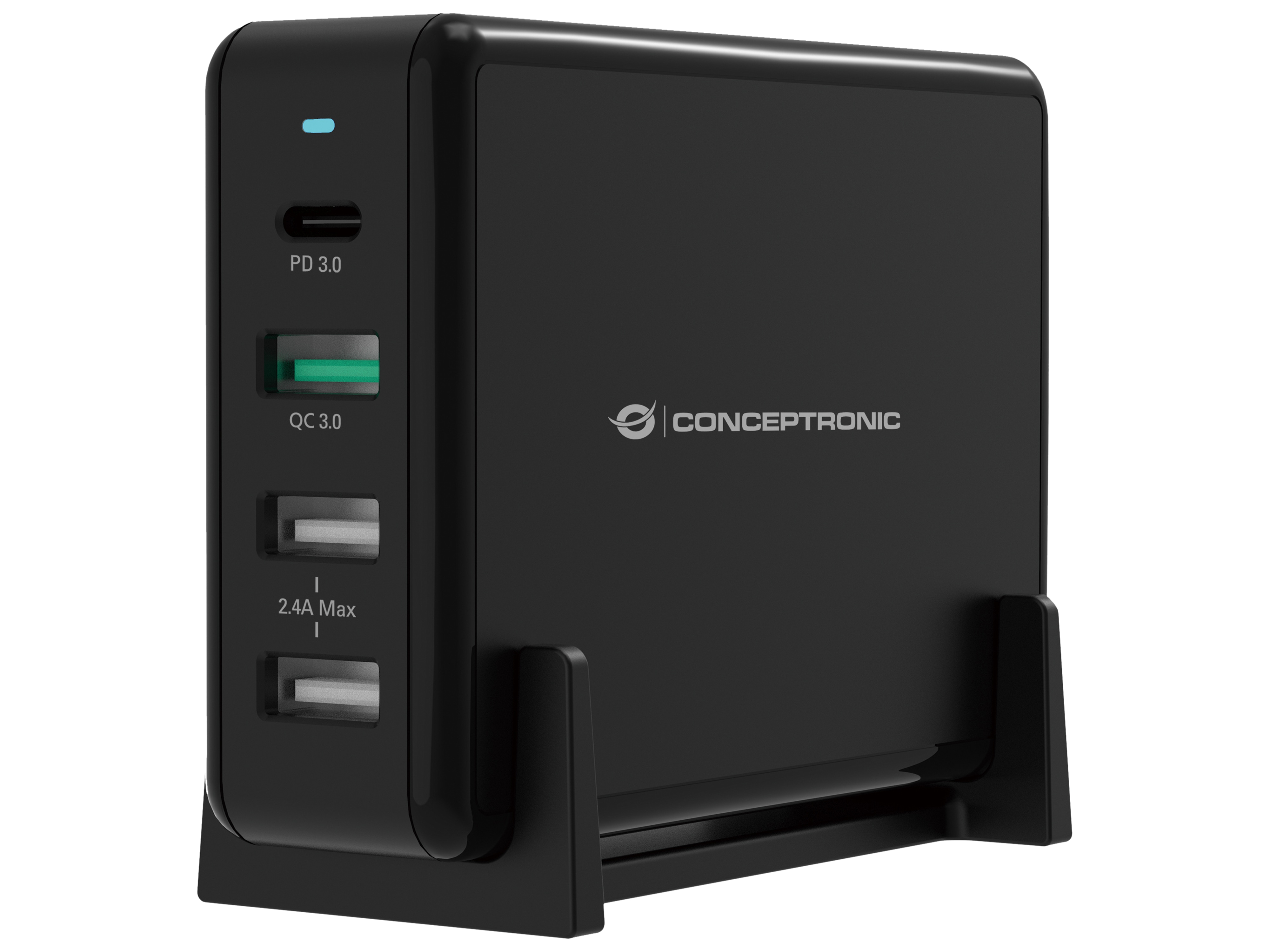 CONCEPTRONIC Desktop-Ladegerät OZUL, 4-Port, 65W, USB-PD Conceptronic Desktop-Ladegerät OZUL, 4-Port, 65W, USB-PD
