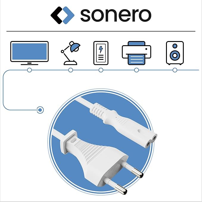 SONERO Netzkabel X-ESG-C7G-030W, Eurostecker, gerade, weiß, 3m SONERO Netzkabel X-ESG-C7G-030W, Eurostecker, gerade, weiß, 3m