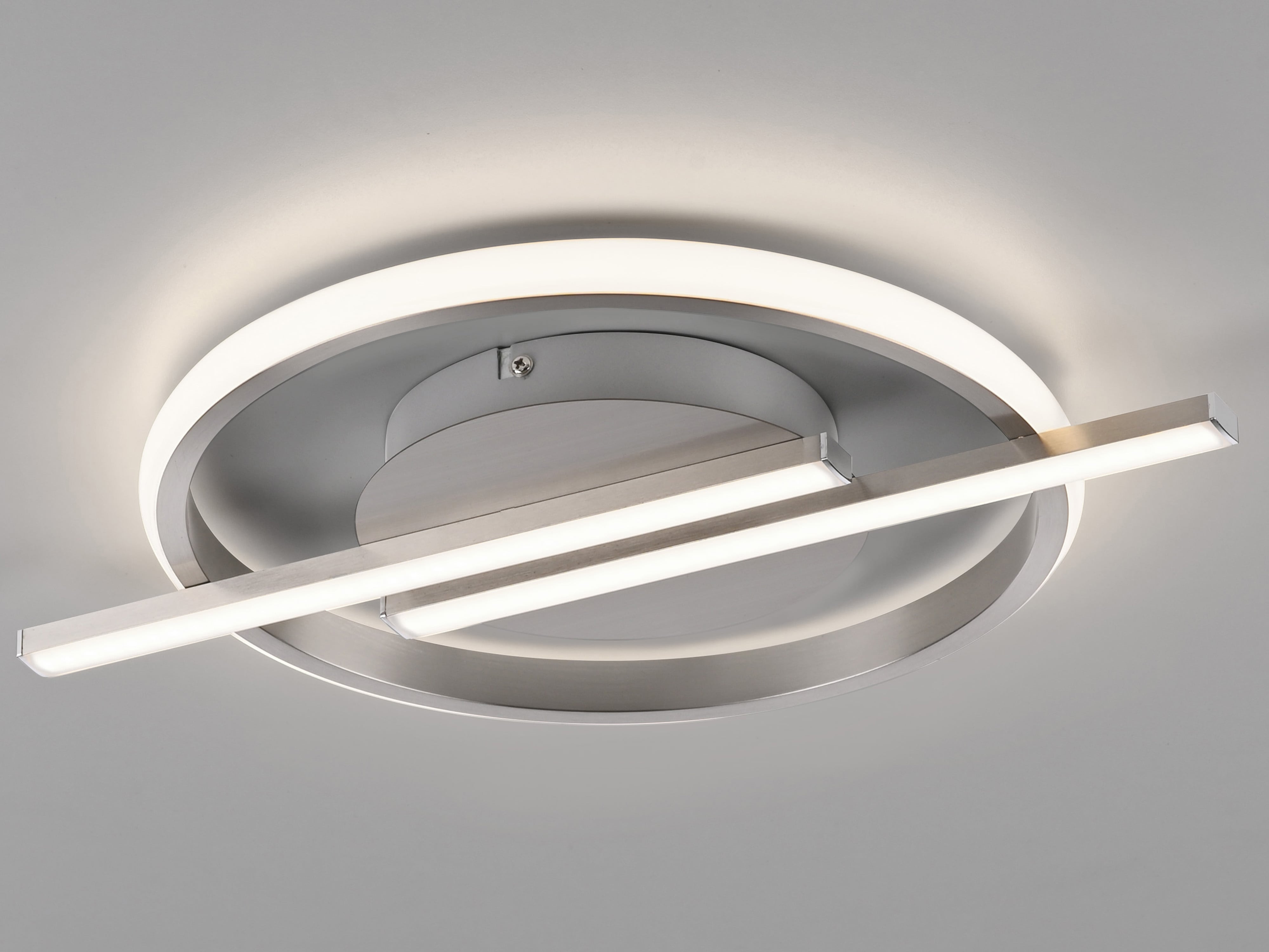 JUST LIGHT LED-Deckenleuchte 14130-55 stahl, 17,5 W, 2100 lm, 3000 K, Dimmbar