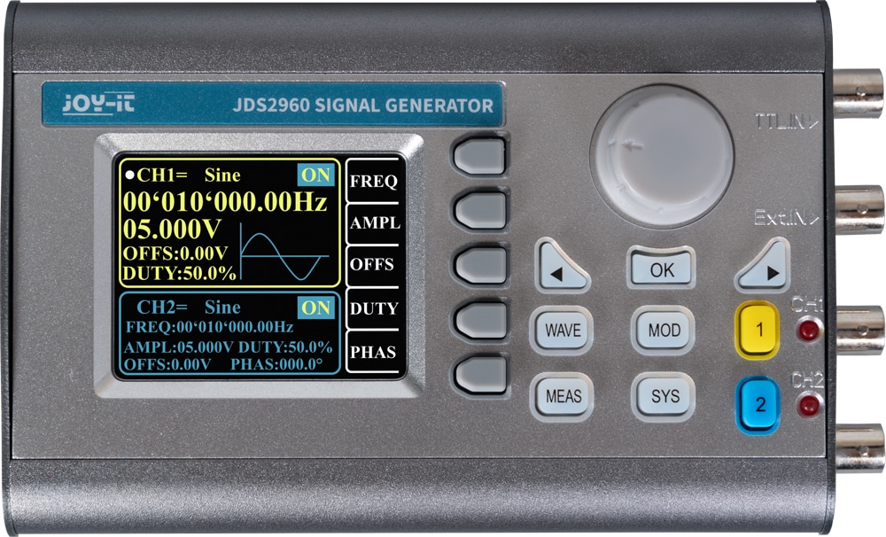JOY-IT Mobiler Signalgenerator, JT-JDS2960, 2 Kanal, 60 MHz JOY-IT Mobiler Signalgenerator, JT-JDS2960, 2 Kanal, 60 MHz