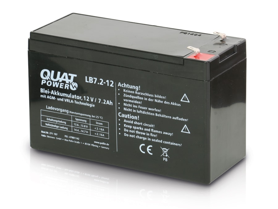 QUATPOWER Blei-Akkumulator LB7.2-12, 12 V-/7,2 Ah QUATPOWER Blei-Akkumulator LB7.2-12, 12 V-/7,2 Ah