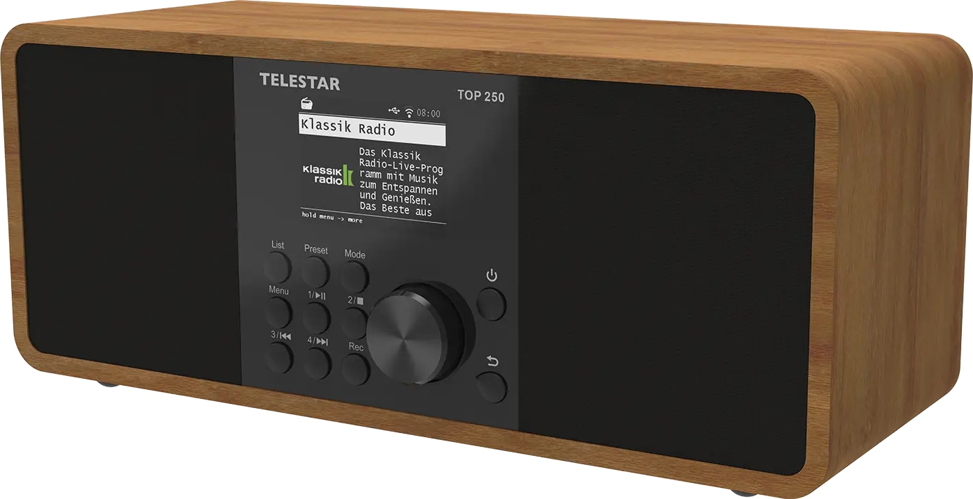 TELESTAR Internetradio TOP 250, DAB+/UKW, Bluetooth, Holzoptik