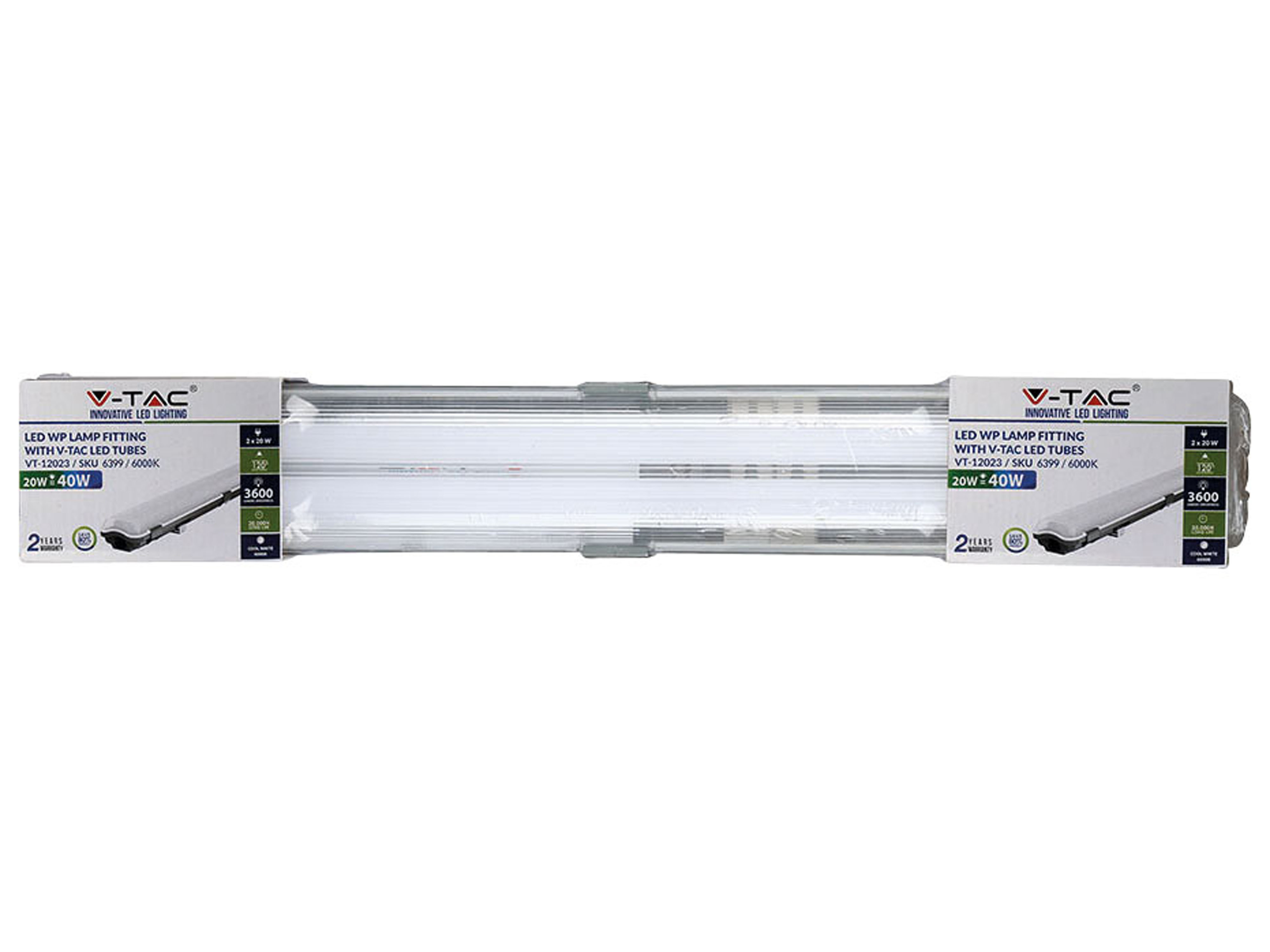 V-TAC LED-Feuchtraum-Wannenleuchte , VT-12023 (6387, 2x 18W, 4000K) V-TAC LED-Feuchtraum-Wannenleuchte , VT-12023 (6387, 2x 18W, 4000K)