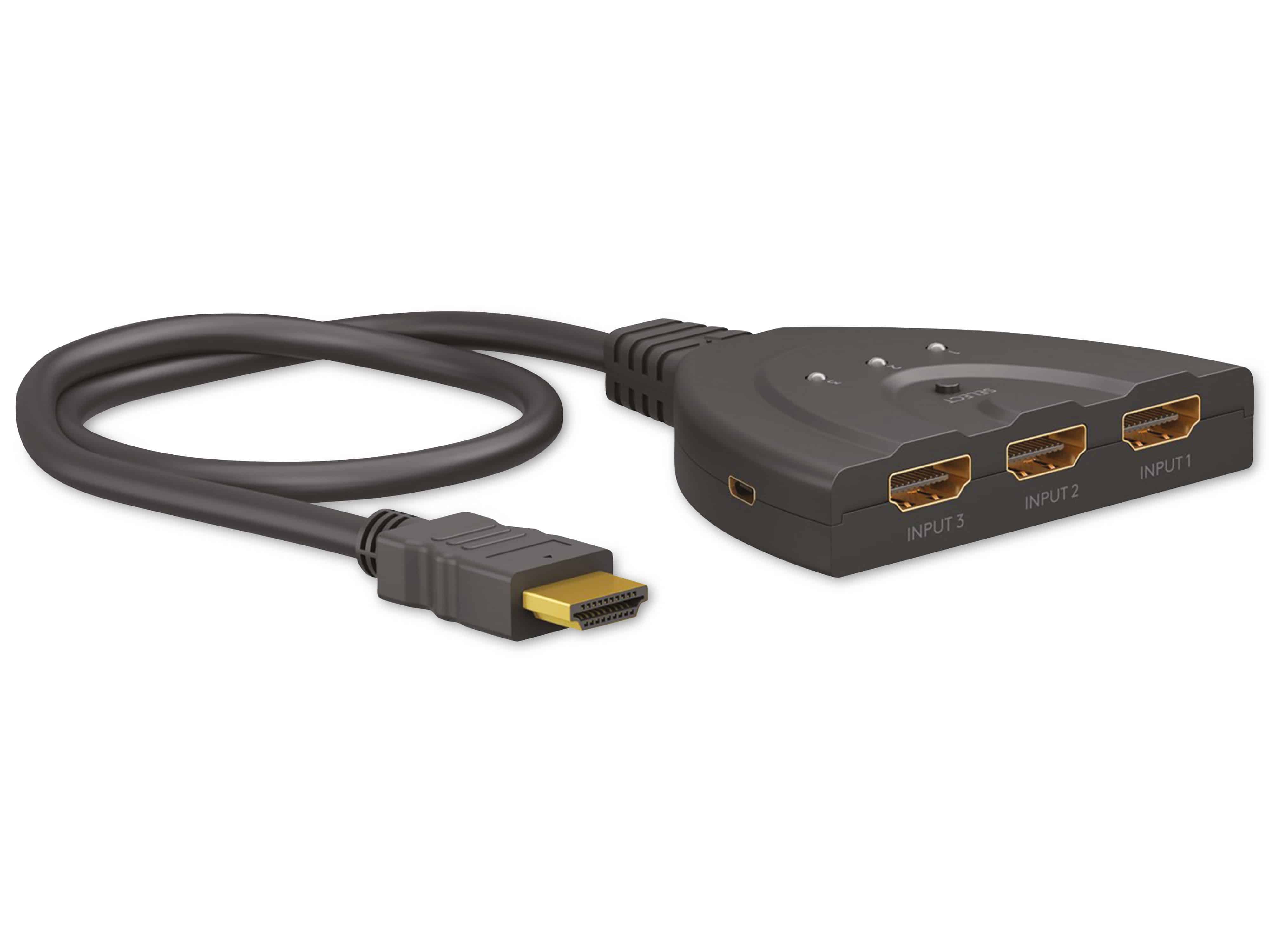 GOOBAY HDMI-Umschaltbox 3 auf 1, 4K, 60 Hz GOOBAY HDMI-Umschaltbox 3 auf 1, 4K, 60 Hz