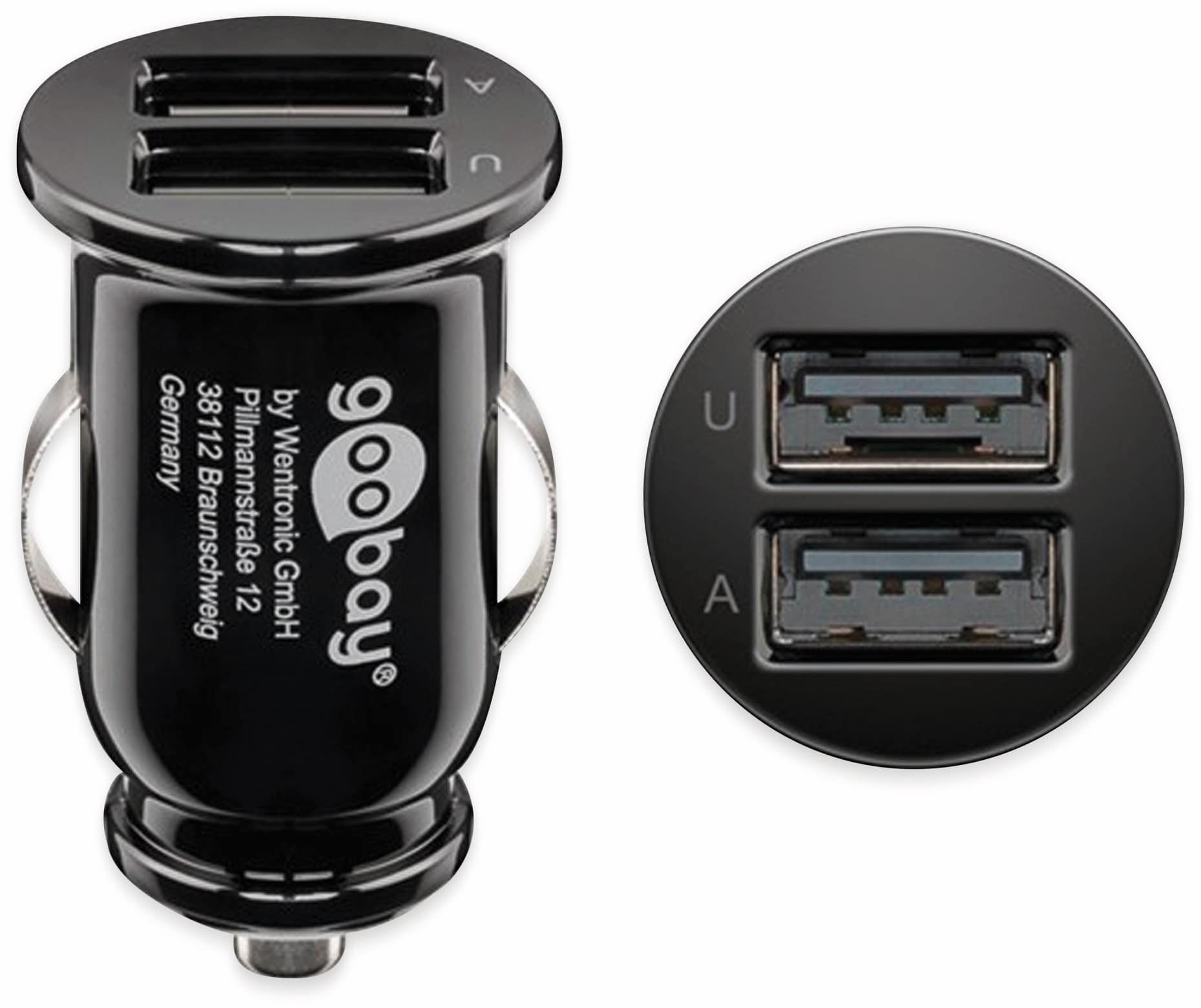 GOOBAY USB-Lader KFZ, 44177, 2,4 A, 2-fach, schwarz GOOBAY USB-Lader KFZ, 44177, 2,4 A, 2-fach, schwarz