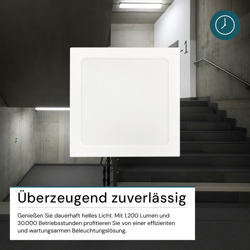 LUXULA LED-Deckenleuchte, 12W, EEK: F, 1200lm, CCT, IP44, quadrat, weiß