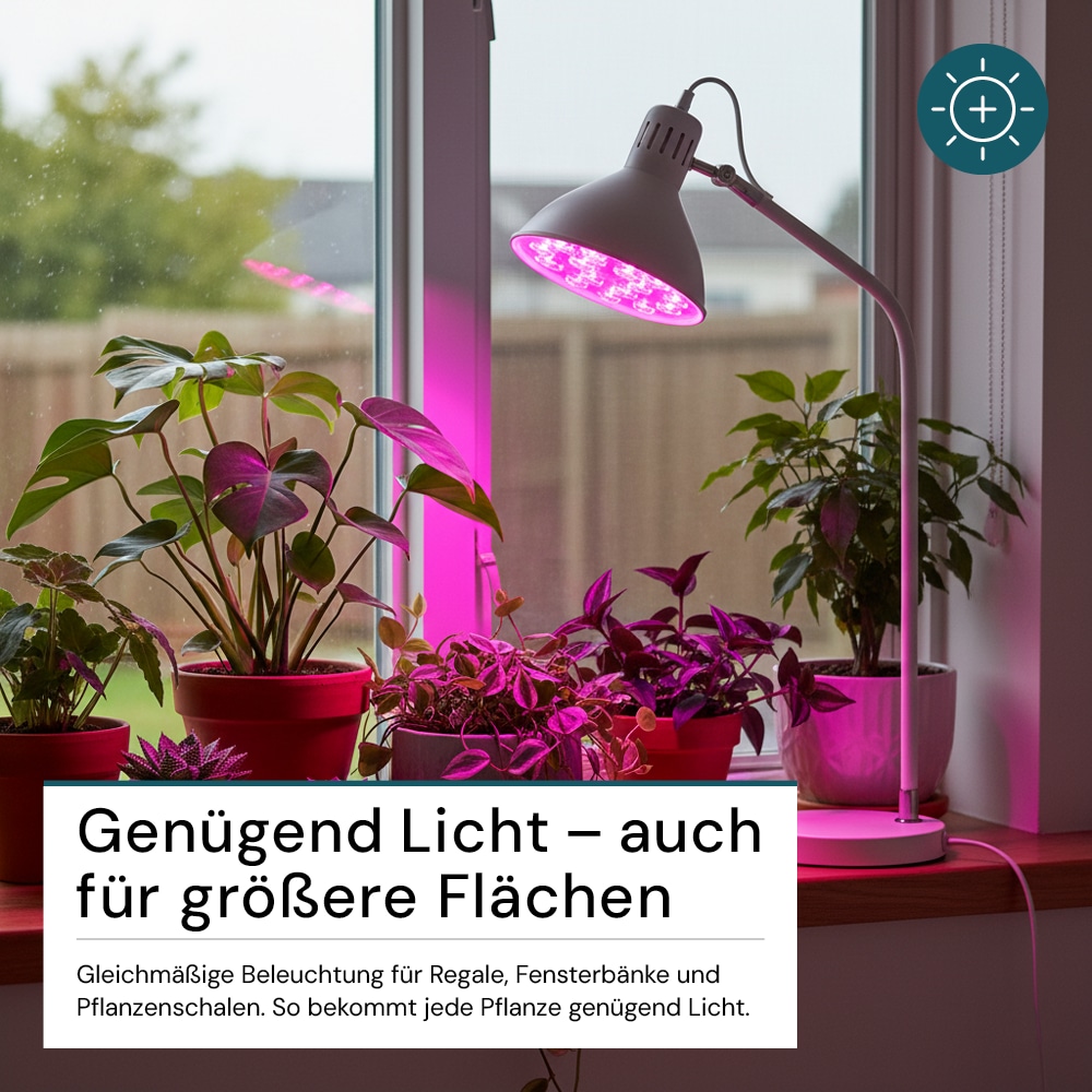 LUXULA LED-Pflanzenlampe, E27, 18W, 1200K, 580lm, warmweiß, IP20 LUXULA LED-Pflanzenlampe, E27, 18W, 1200K, 580lm, warmweiß, IP20