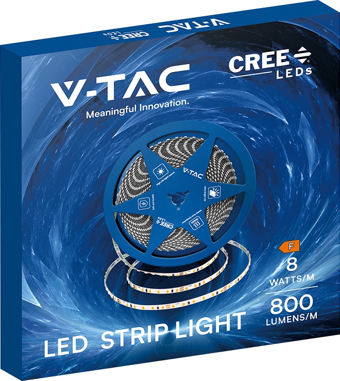V-TAC LED-Strip, VT-240826, 80W, 6500K, EEK: F, 7600lm, 24V,10m V-TAC LED-Stripe, VT-240826, 80W, 6500K, EEK: F, 7600lm, 24V,10m