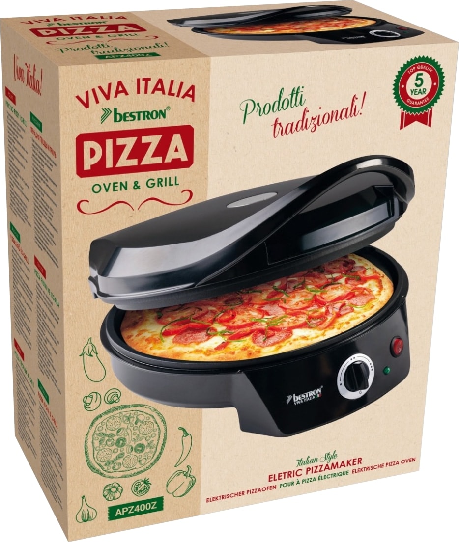 BESTRON Elektrischer Pizzaofen, APZ400Z, Pizza Maker, Ober-/Unterhitze BESTRON Elektrischer Pizzaofen, APZ400Z, Pizza Maker, Ober-/Unterhitze