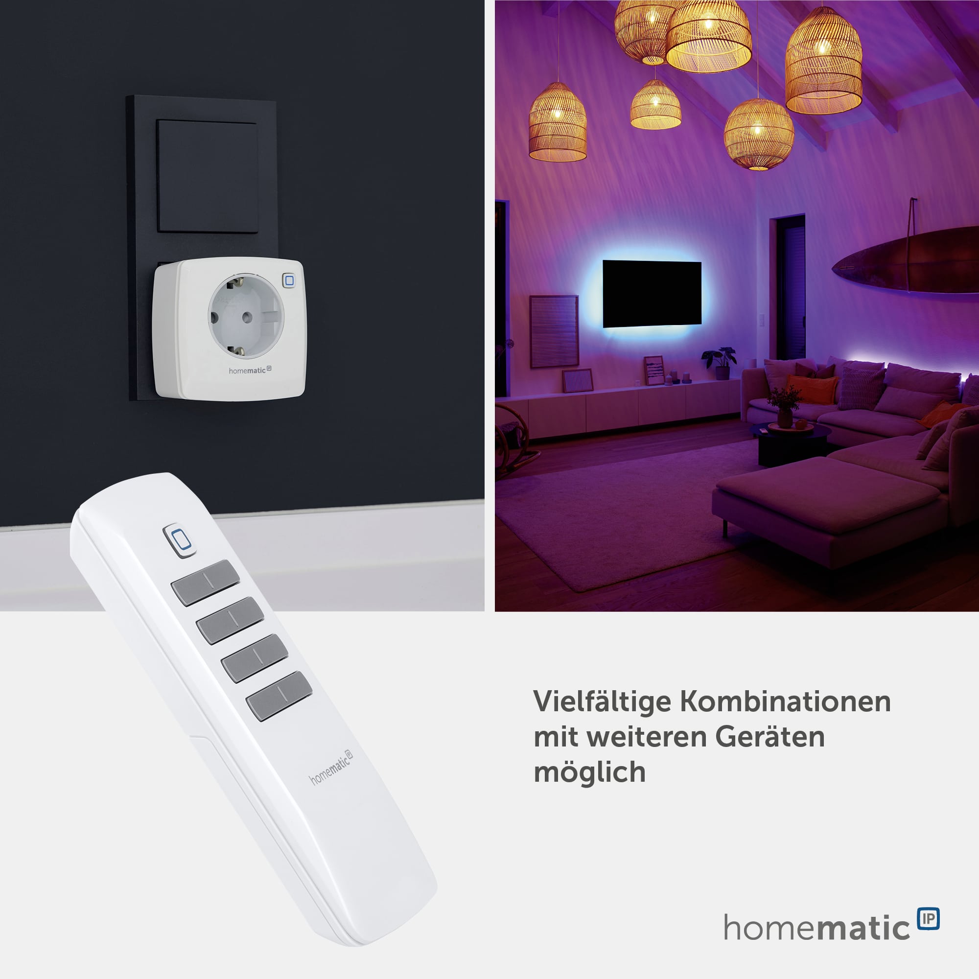HOMEMATIC IP Smart Home 142307A0 Fernbedienung, 8 Tasten HOMEMATIC IP Smart Home 142307A0 Fernbedienung, 8 Tasten
