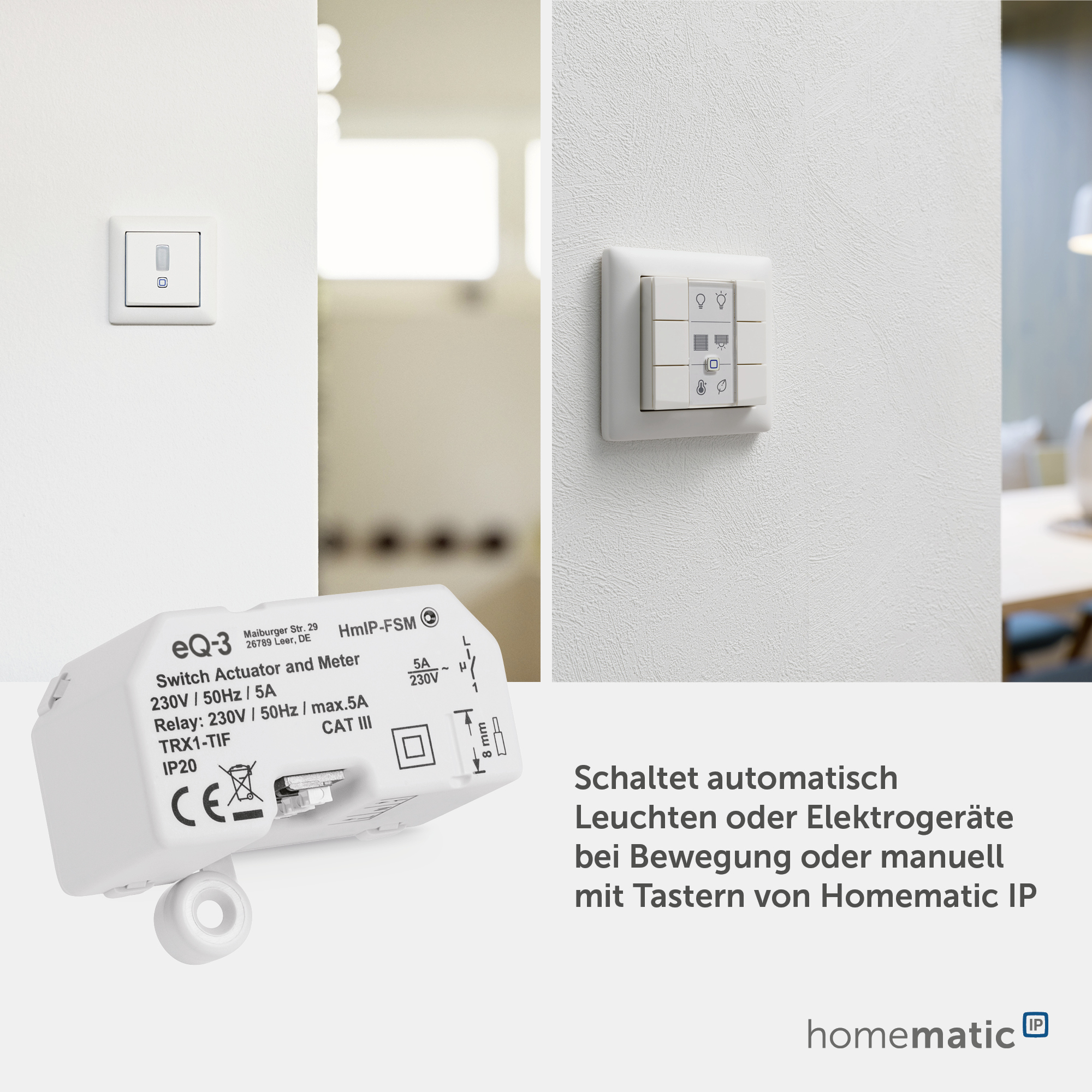 HOMEMATIC IP Smart Home 150239A0 Schalt-Mess-Aktor, 16A, Unterputz HOMEMATIC IP Smart Home 150239A0 Schalt-Mess-Aktor, 16A, Unterputz