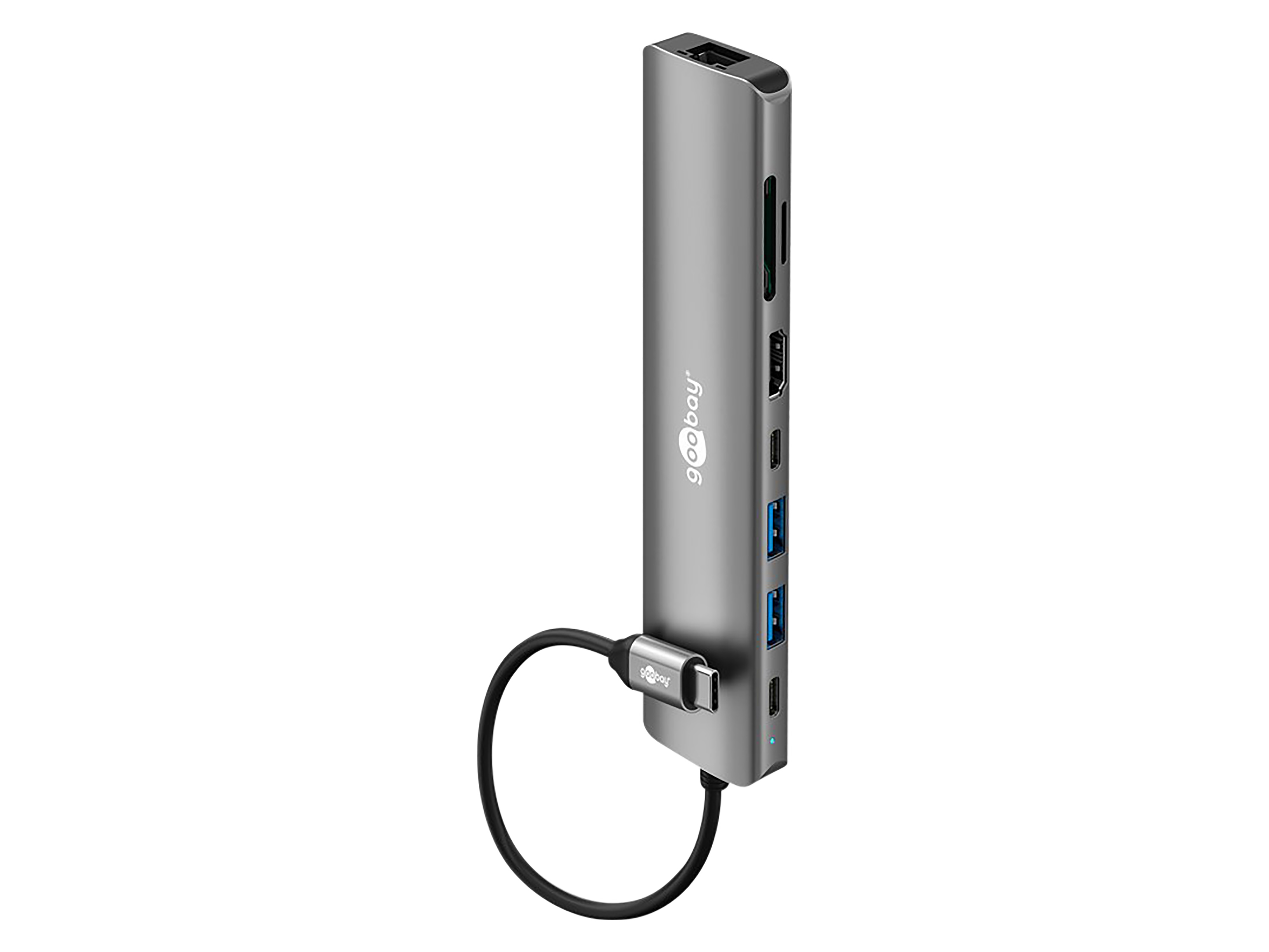 GOOBAY USB3.2 Hub 79146 Slim 8 Port USB-C auf HDMI/RJ45/USB-C/USB-A 5 Gbit/s GOOBAY USB3.2 Hub 79146 Slim 8 Port USB-C auf HDMI/RJ45/USB-C/USB-A 5 Gbit/s