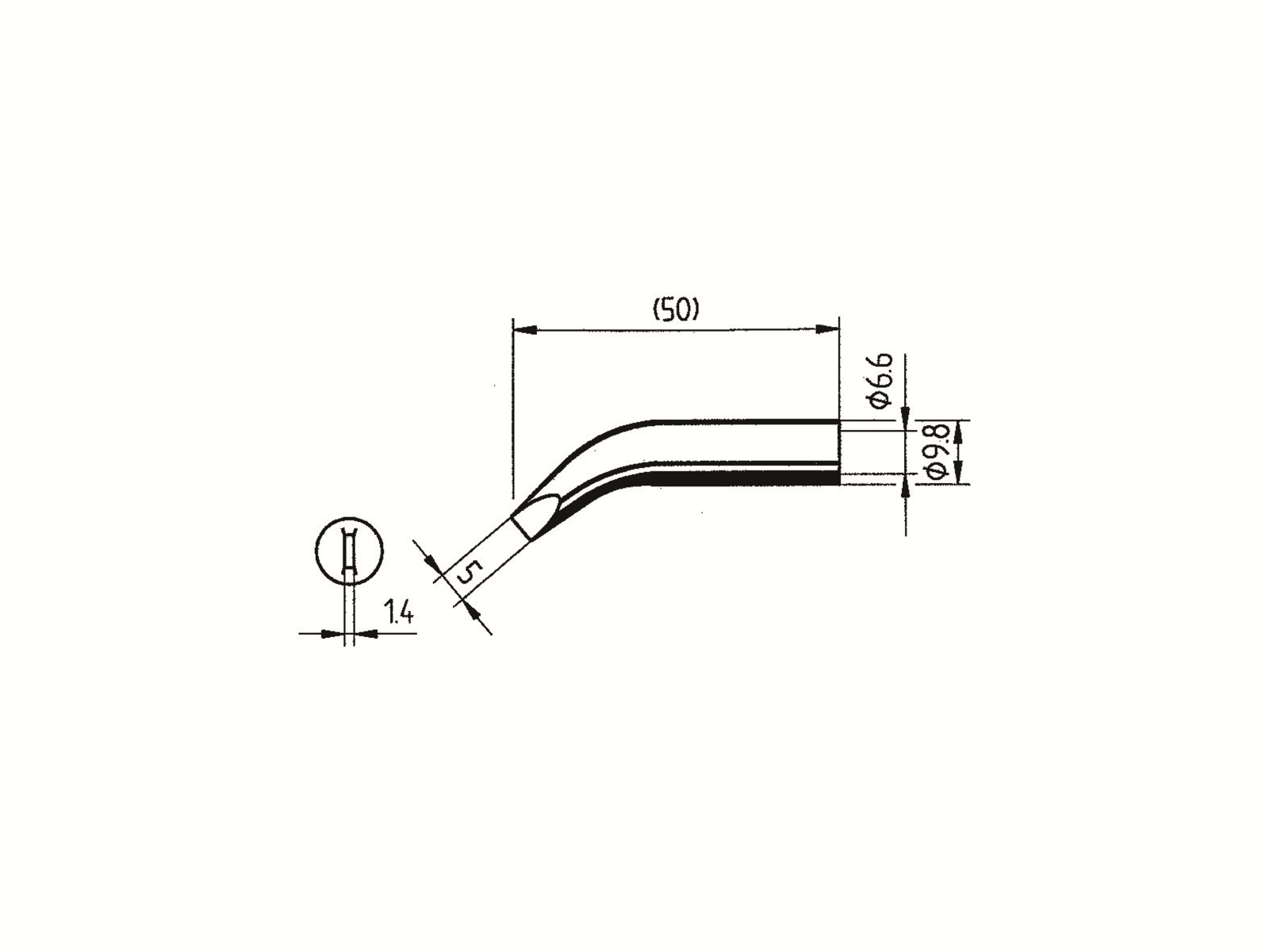 ERSA Lötspitze, 0832RD/SB, meißelförmig, gebogen, 5,00 mm ERSA Lötspitze, 0832RD/SB, meißelförmig, gebogen, 5,00 mm