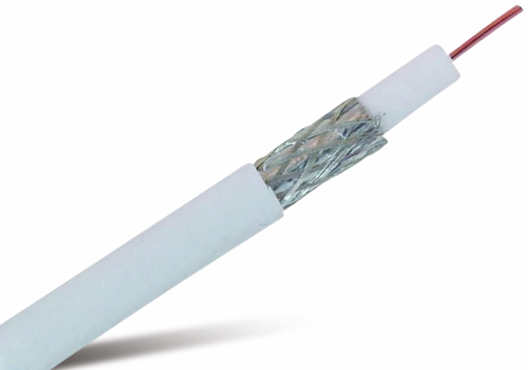 S-IMPULS Koaxialkabel, 50 m, weiß, 6,7 mm, CCS, 75 Ω S-IMPULS Koaxialkabel, 50 m, weiß, 6,7 mm, CCS, 75 Ω