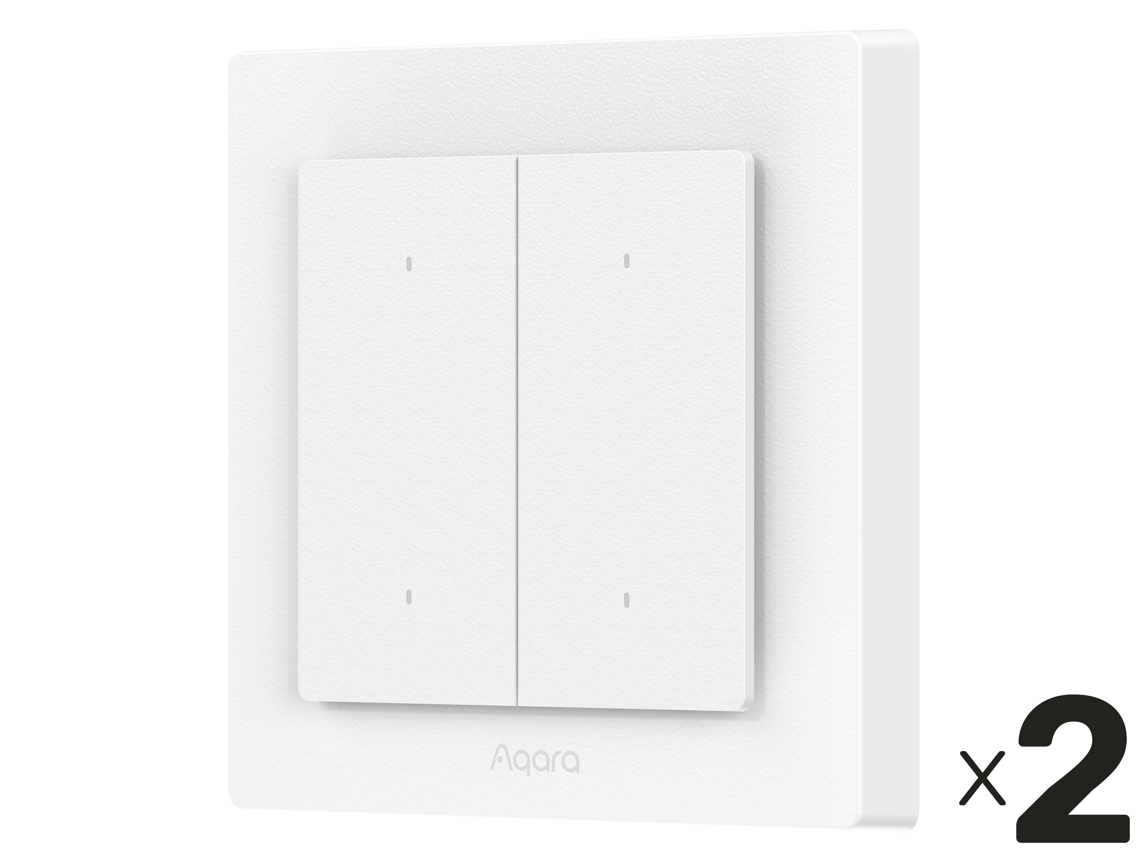 AQARA Lichtschalter Smart H2, WS-K08D, 4 Buttons, 2 Channels, 2 Stück