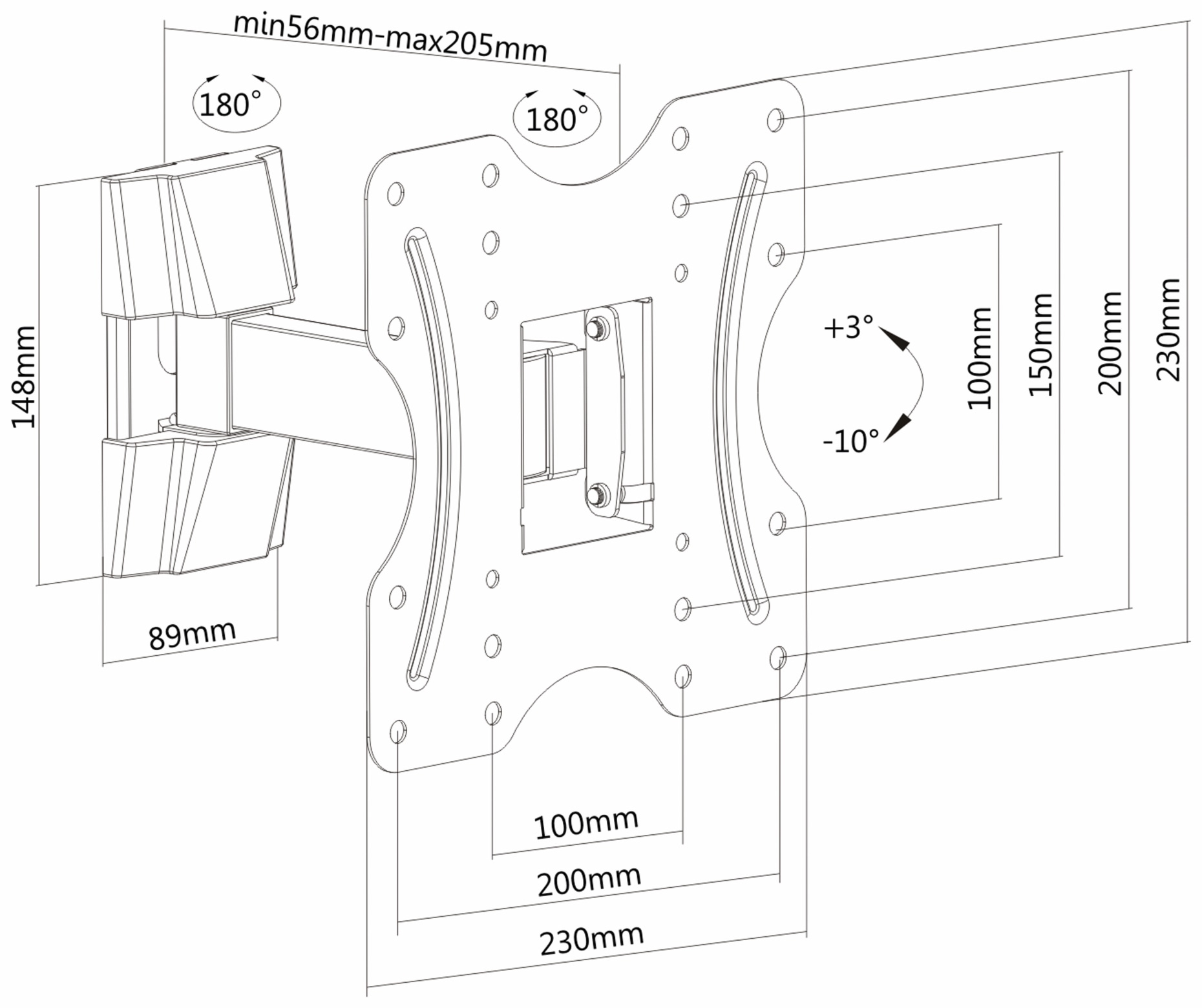 PUREMOUNTS TV-Wandhalter PM-FM10-200, VESA 200x200mm PUREMOUNTS TV-Wandhalter PM-FM10-200, VESA 200x200mm