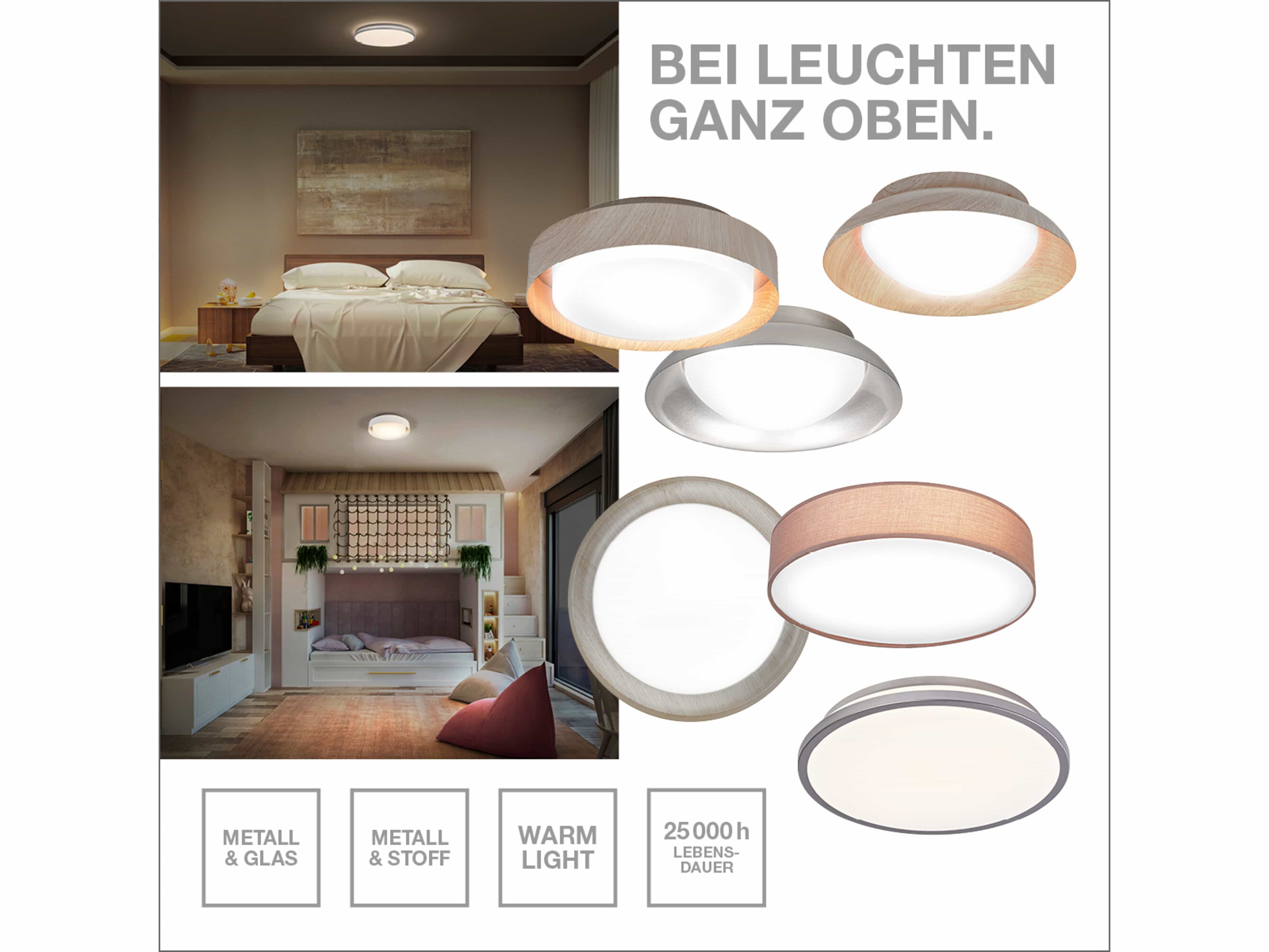 OSRAM LED-Deckenleuchte, 16W, 3000K, 1000lm, warmweiß, IP20, silber, Ø30 cm OSRAM LED-Deckenleuchte, 16W, 3000K, 1000lm, warmweiß, IP20, silber, Ø30 cm