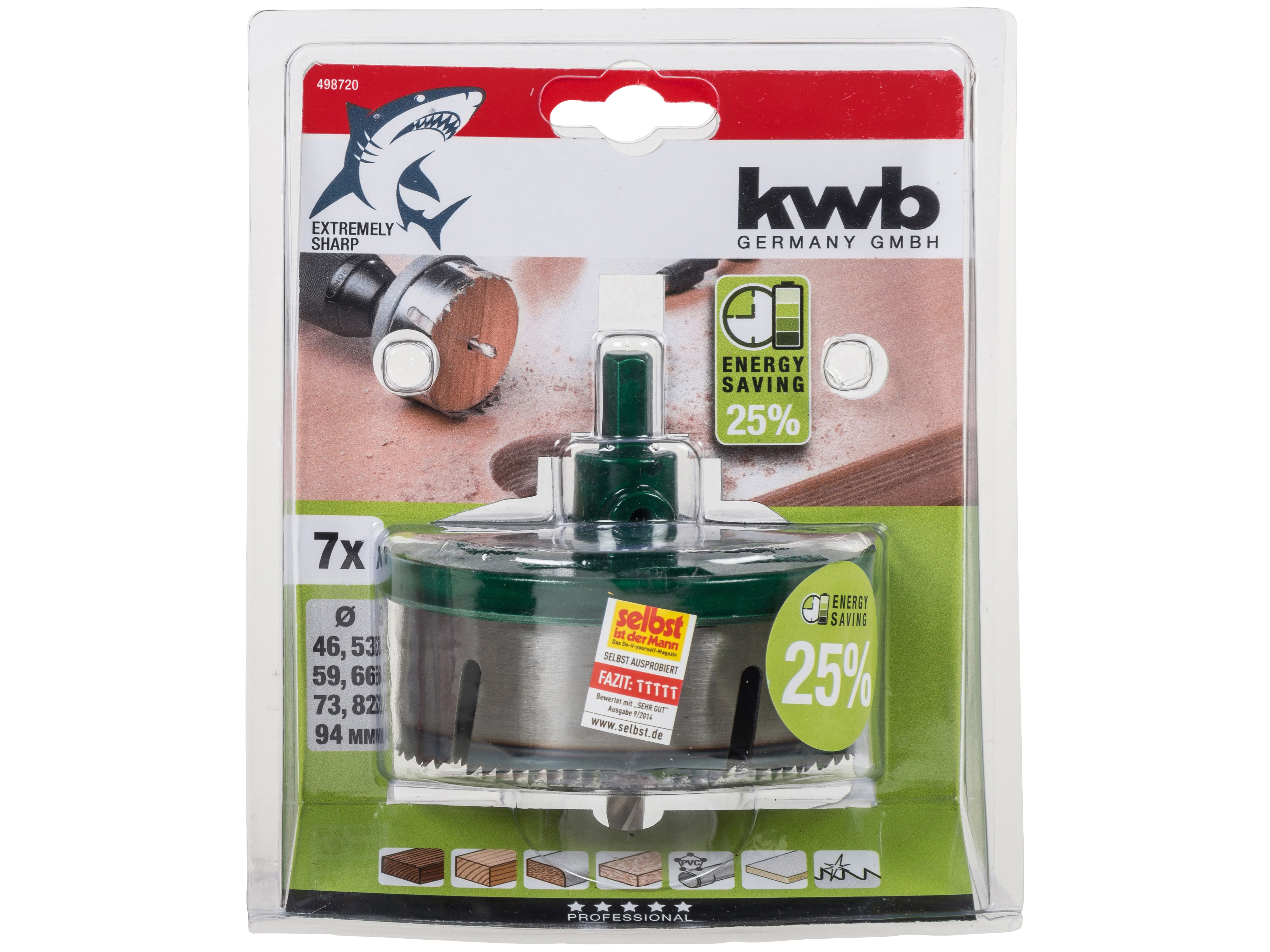 KWB Mehrkranz-Lochsäge, 498720, 46...94 mm, 7-teilig KWB Mehrkranz-Lochsäge, 498720, 46...94 mm, 7-teilig