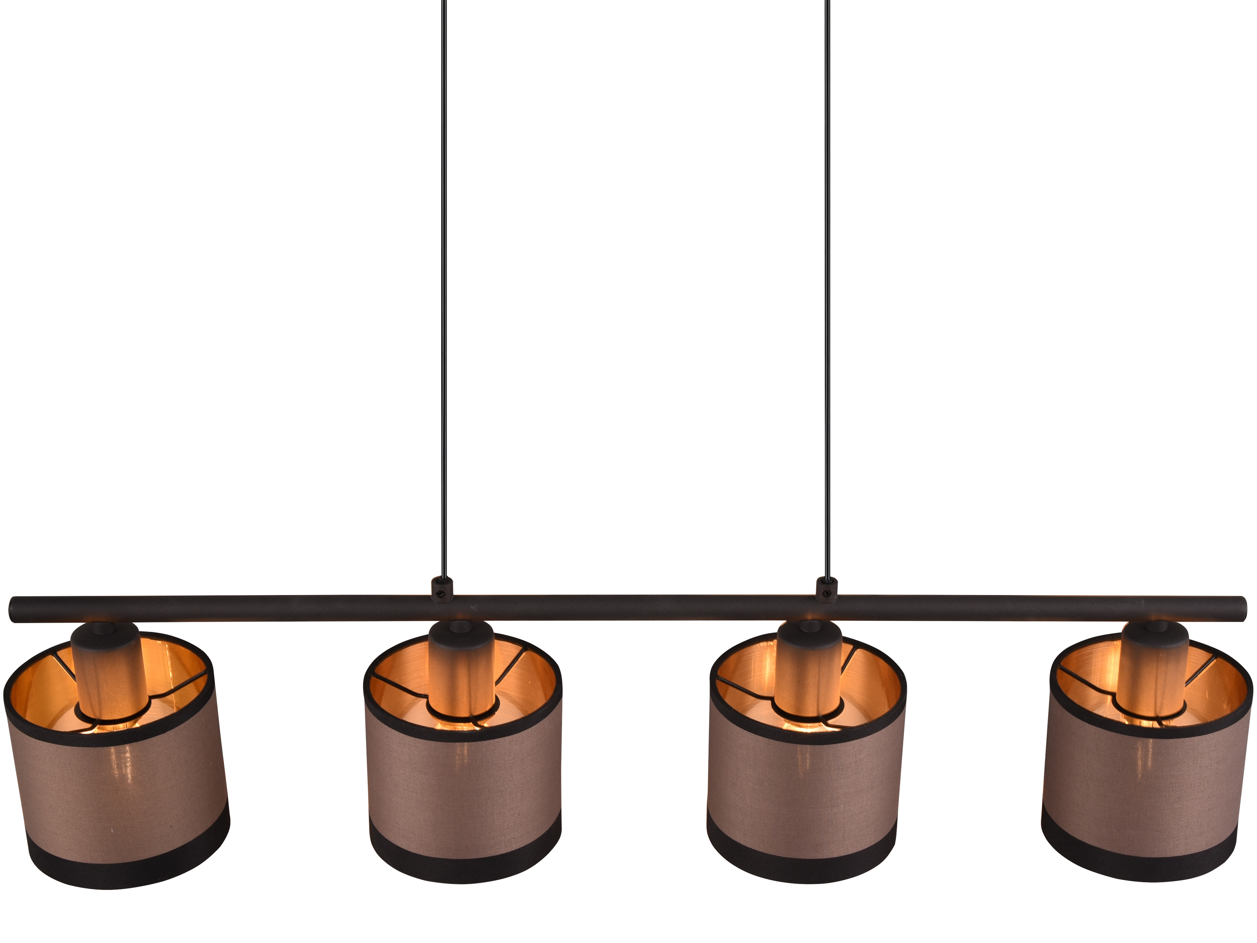 REALITY Pendelleuchte Davos R31554041 schwarz, Schirme taupe, für 4 x E14 REALITY Pendelleuchte Davos R31554041 schwarz, Schirme taupe, für 4 x E14