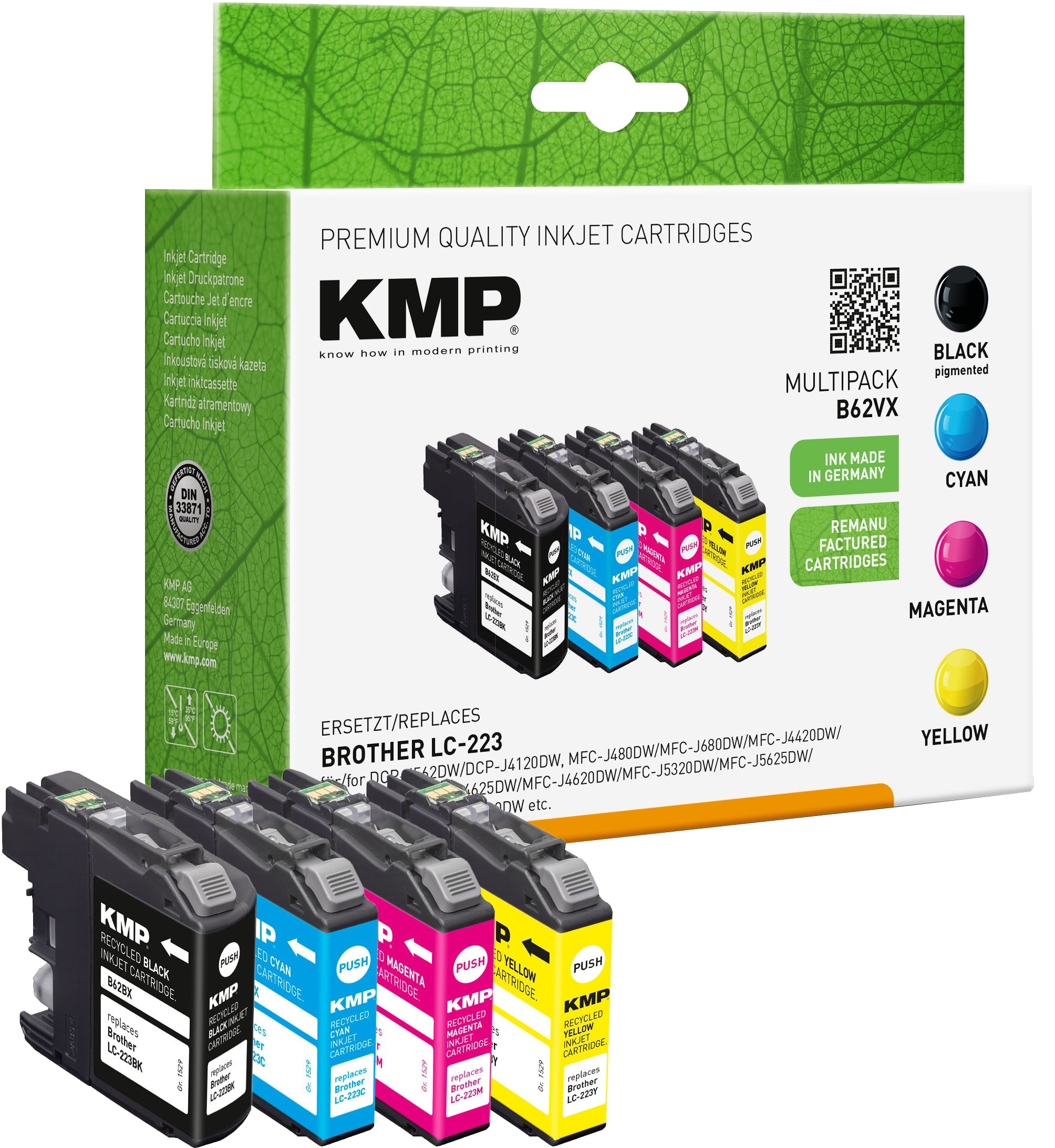 KMP Tintenpatronen Multipack B62VX ersetzt Brother LC-223 KMP Tintenpatronen Multipack B62VX ersetzt Brother LC-223