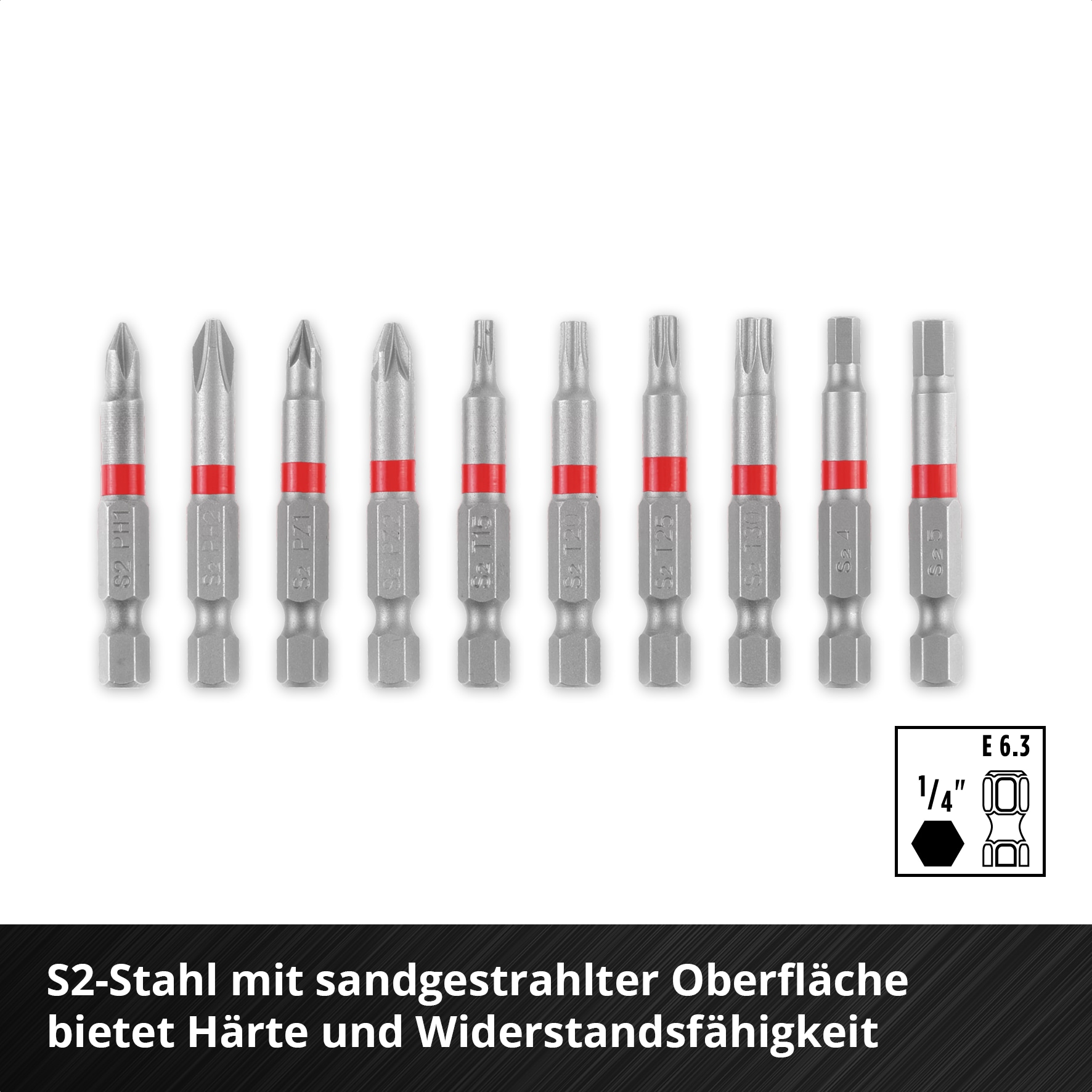 EINHELL Bit-Set, 118623, Karabiner, 10-teilig EINHELL Bit-Set, 118623, Karabiner, 10-teilig
