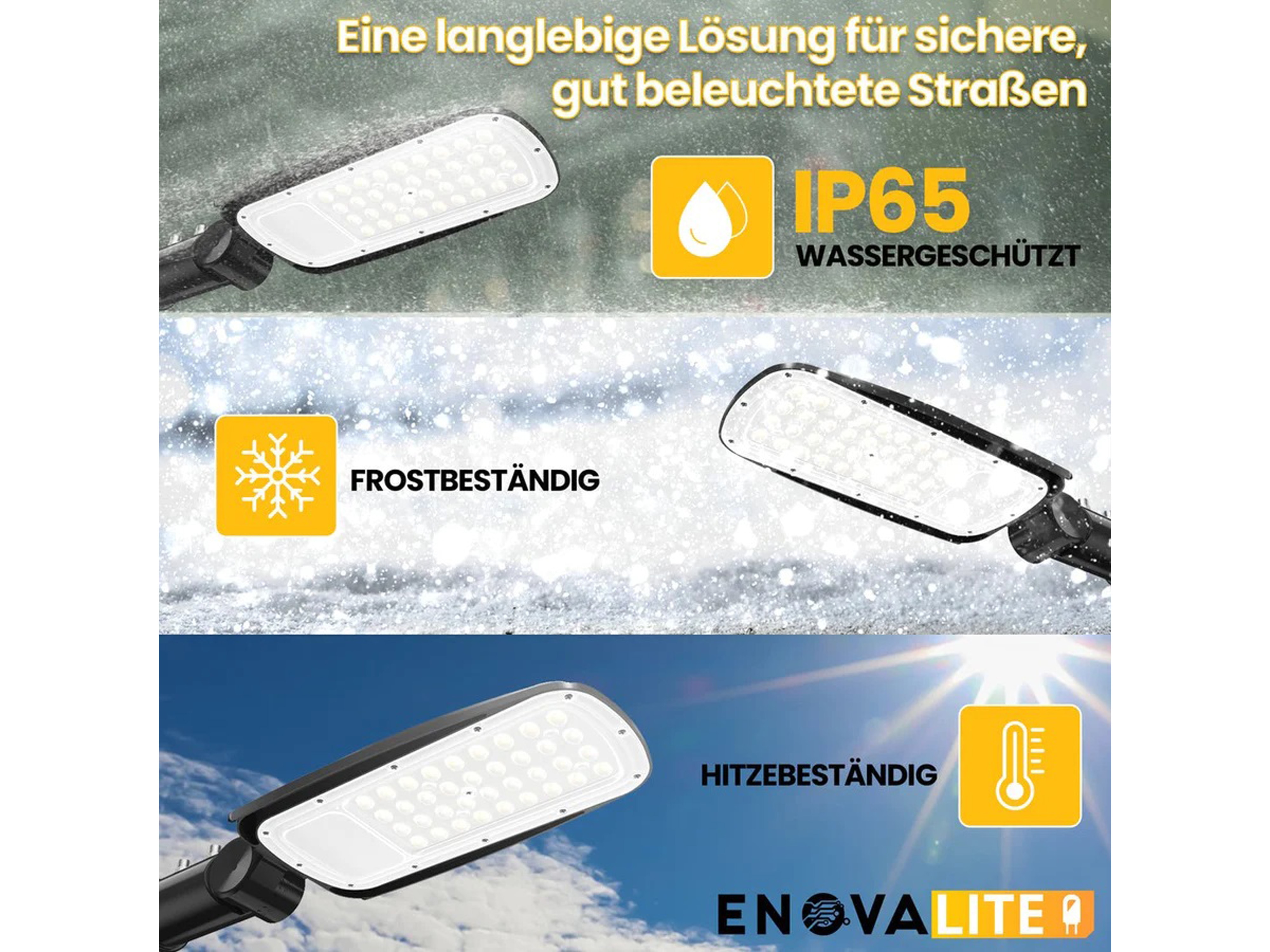 ENOVALITE LED-Straßenleuchte, EEK: D, 50W, 7000lm, 5000K, IP65 ENOVALITE LED-Straßenleuchte, EEK: D, 50W, 7000lm, 5000K, IP65