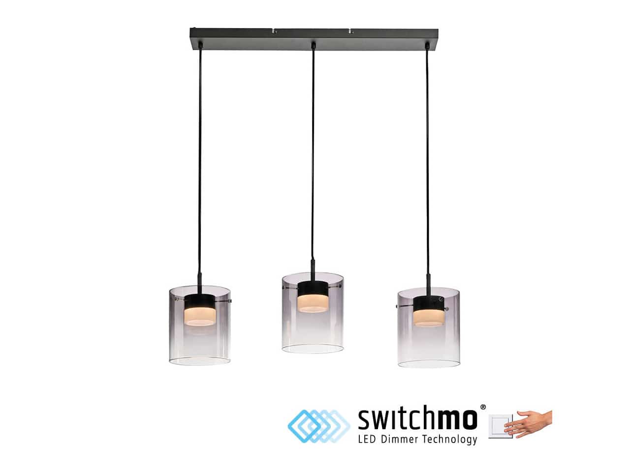 JUST LIGHT LED-Pendelleuchte 14043-18, 22,5W, 2400lm, 3000K, schwarz JUST LIGHT LED-Pendelleuchte 14043-18, 7,5W, 800lm, 3000K, schwarz