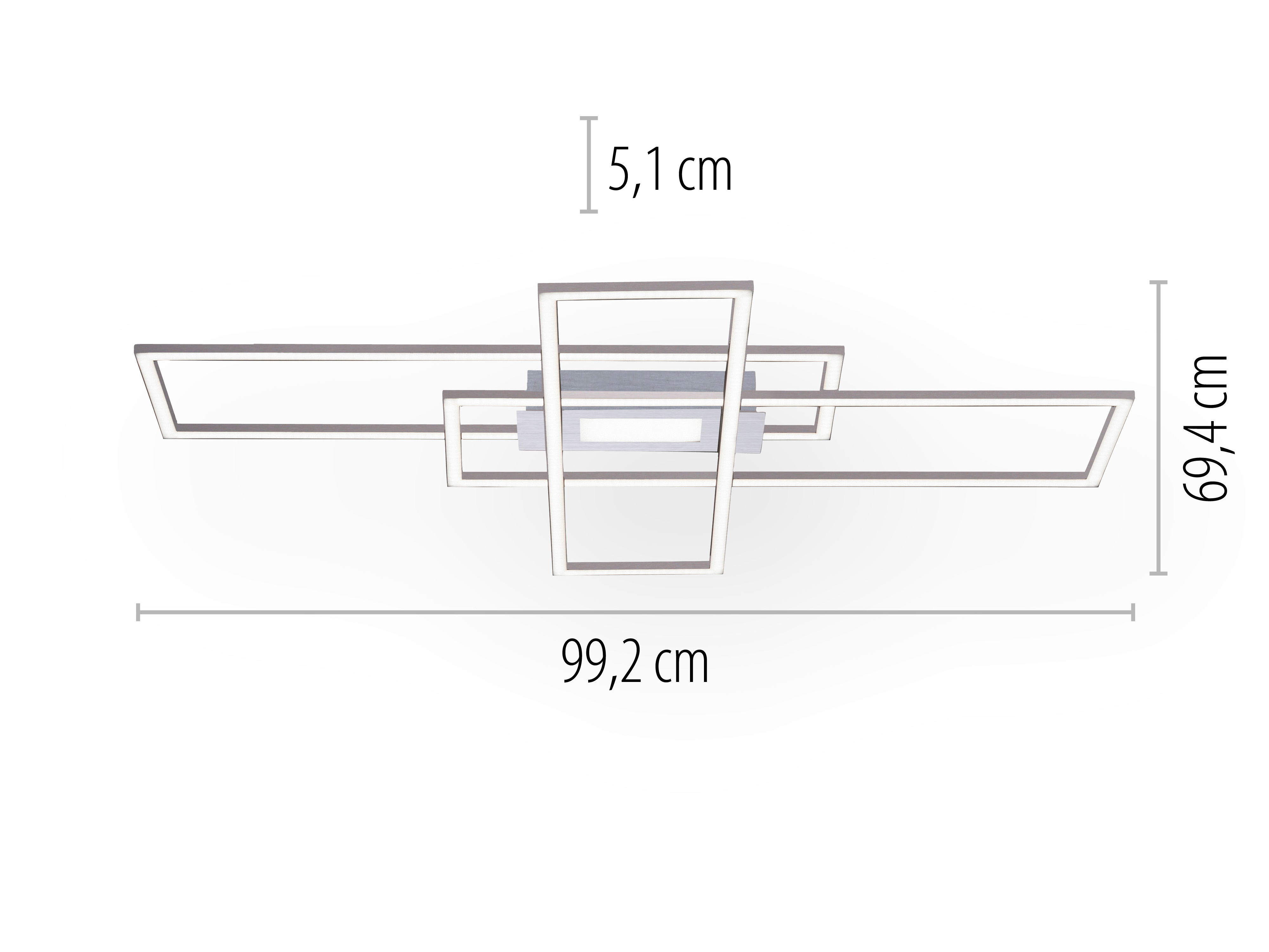 JUST LIGHT LED-Deckenleuchte 14693-55, 45W, 5500lm, silber JUST LIGHT LED-Deckenleuchte 14693-55, 45W, 5500lm, silber