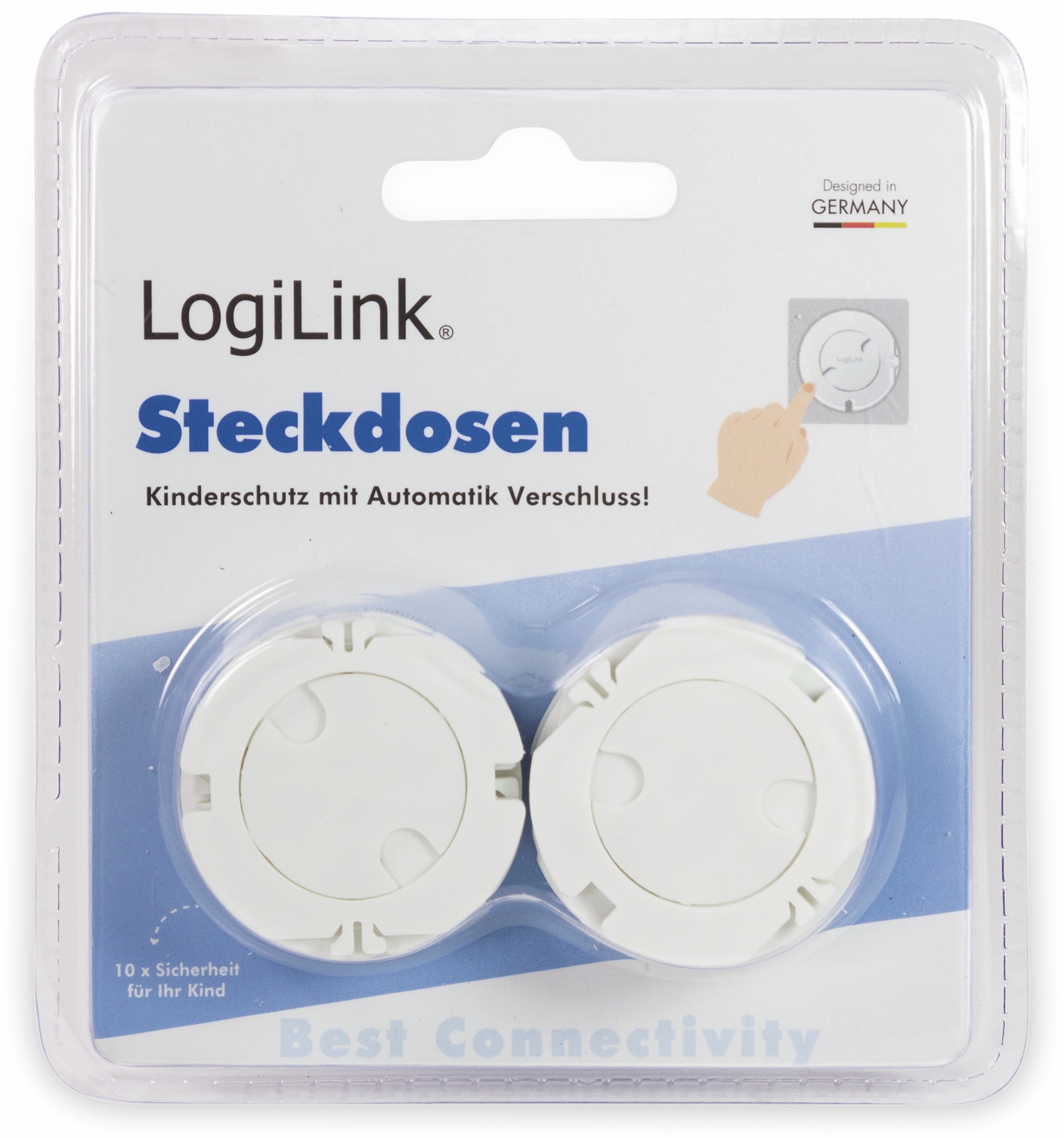 LOGILINK Steckdosen-Einsatz EC3002, mit Automatikverschluss, 10 Stück, weiß LOGILINK Steckdosen-Einsatz EC3002, mit Automatikverschluss, 10 Stück, weiß